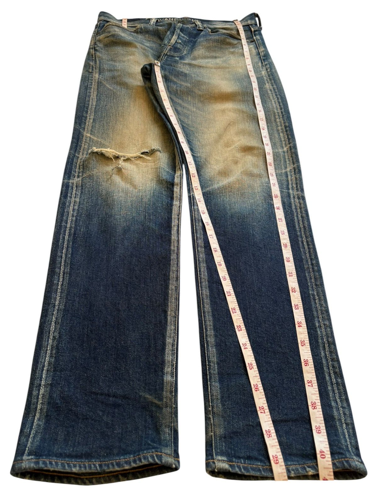 Vanquish Vintage Vanquish Ryo Ishikawa Selvedge Rusty Wash Rip Jeans Size US 32 / EU 48 - 13 Thumbnail
