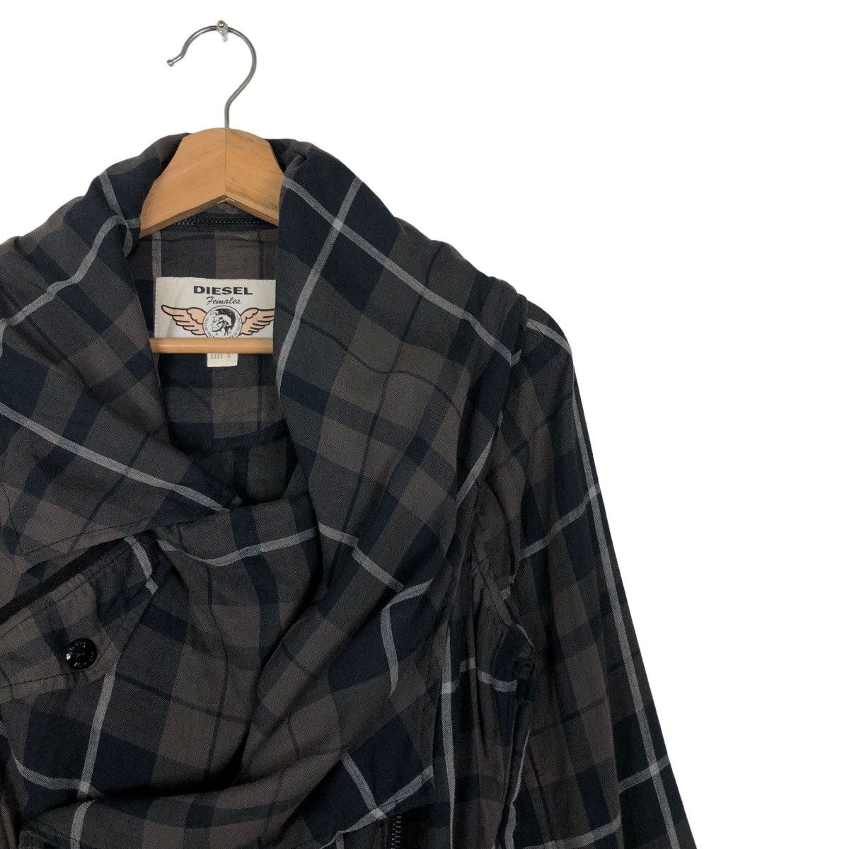 Japanese Brand 🔥90’s Bondage Parachute Biker Jacket Diesel Femme Tartan Size S / US 4 / IT 40 - 5 Thumbnail