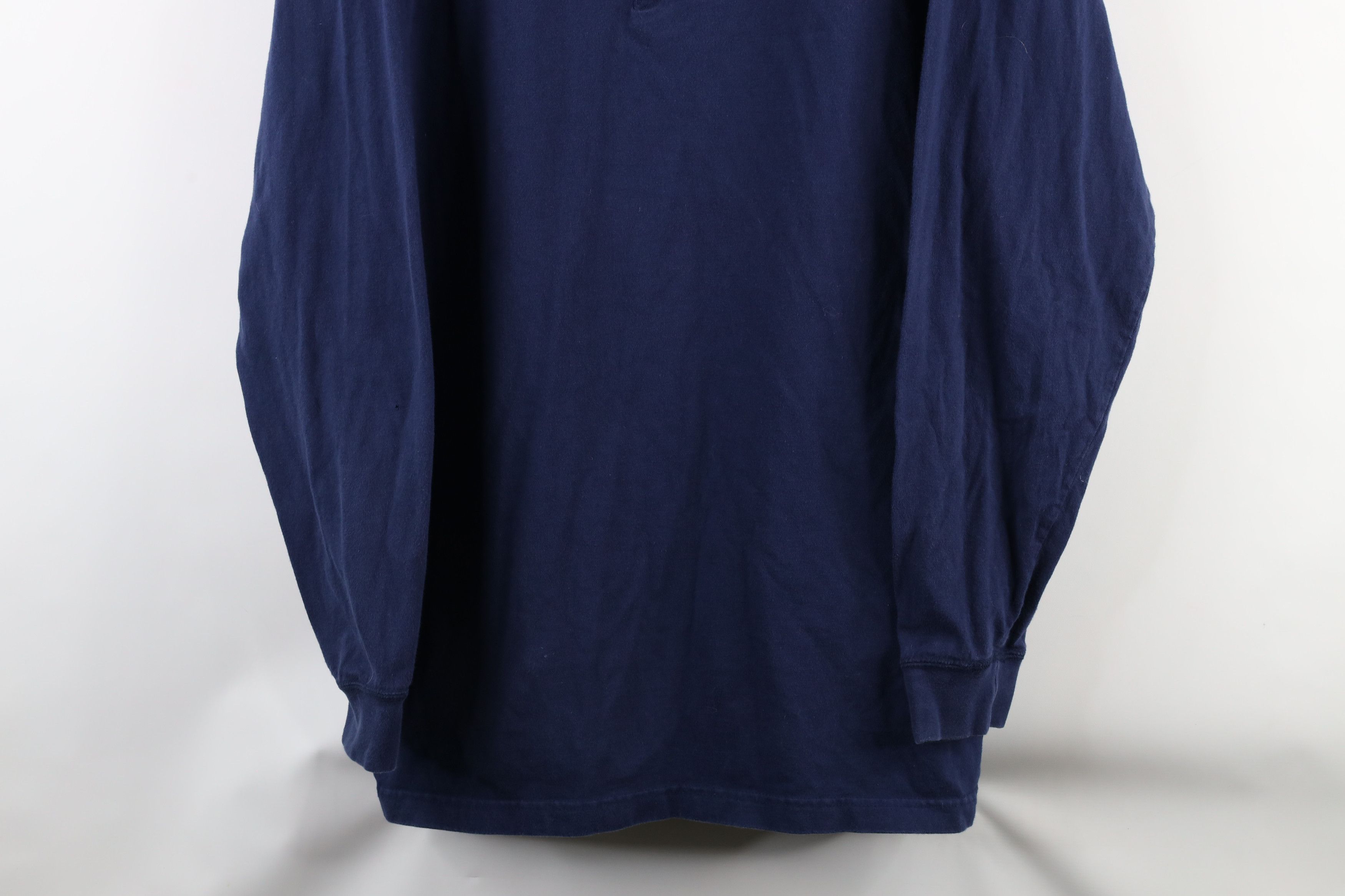 Vintage Vintage 90s Streetwear Sleeve Henley T-Shirt Blue Cotton Size US XL / EU 56 / 4 - 3 Thumbnail