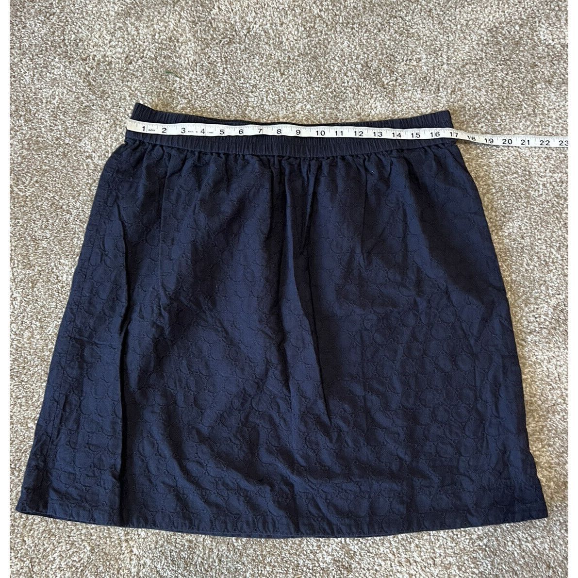 Other Talbots Women Skirt Black Cotton Embroidered Elastic Waist s Size 30" / US 8 / IT 44 - 5 Thumbnail