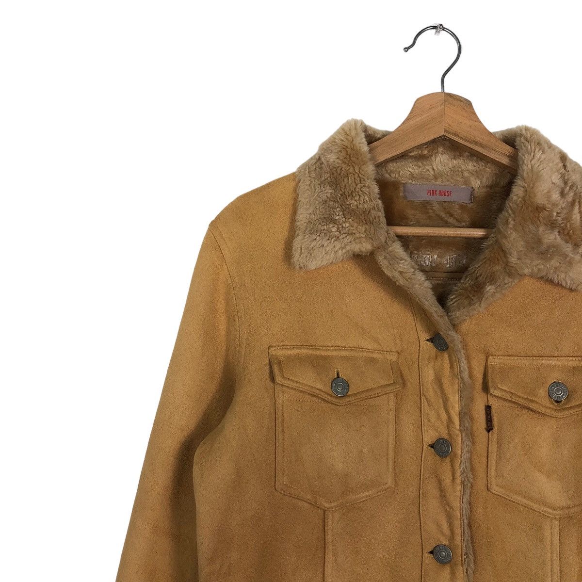 Japanese Brand 🔥Vintage Suede Jacket Mink Fur Lining Pink House Japan Size US L / EU 52-54 / 3 - 7 Thumbnail