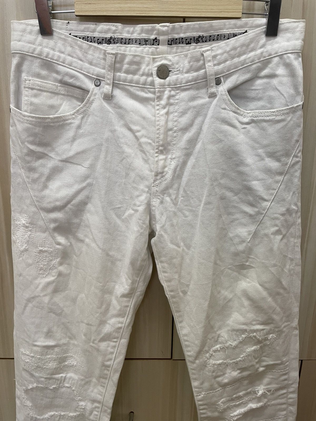 Number (N)ine Number Nine x Loveless Guild Prime White Distressed Jeans Size US 33 - 5 Thumbnail