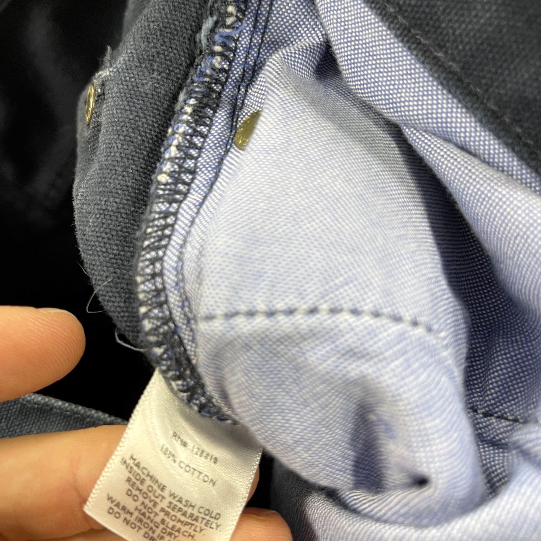 Sid Mashburn Sid Mashburn Pants Mens 32x34 Blue Canvas Straight Leg Button Fly Made USA Work Size US 32 / EU 48 - 7 Thumbnail