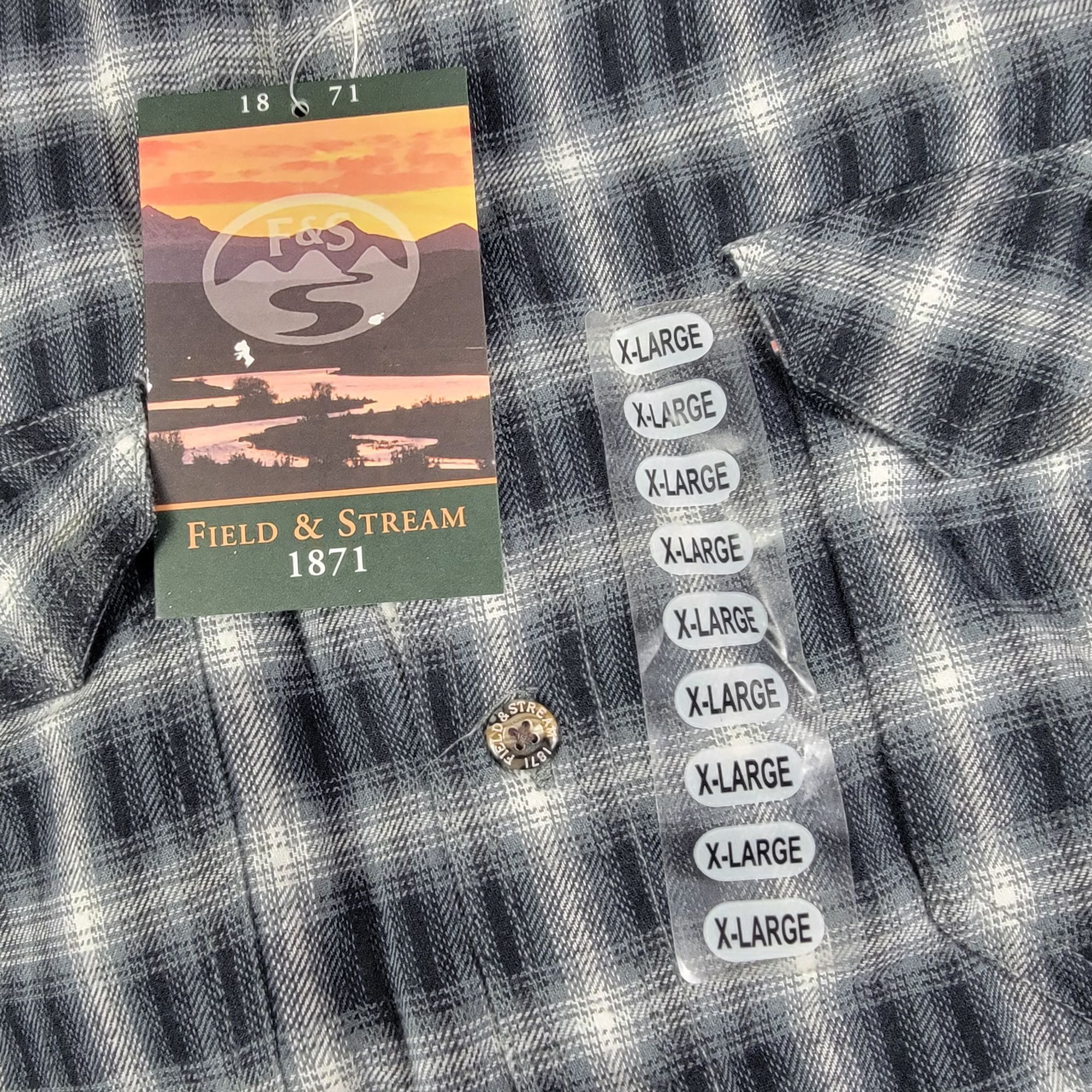 Field & Stream Field & Stream Mens XL Black White Plaid Flannel Shirt Casua Size US XL / EU 56 / 4 - 4 Thumbnail