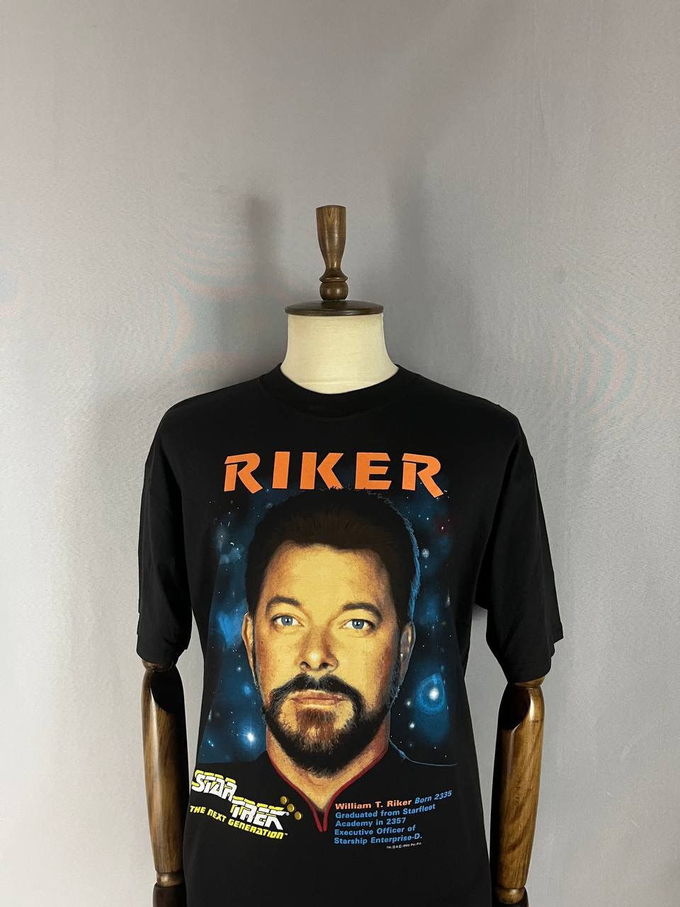 Vintage Star Trek Movie Tee T Shirt Vintage Riker Black 1990s Size US L / EU 52-54 / 3 - 4 Thumbnail