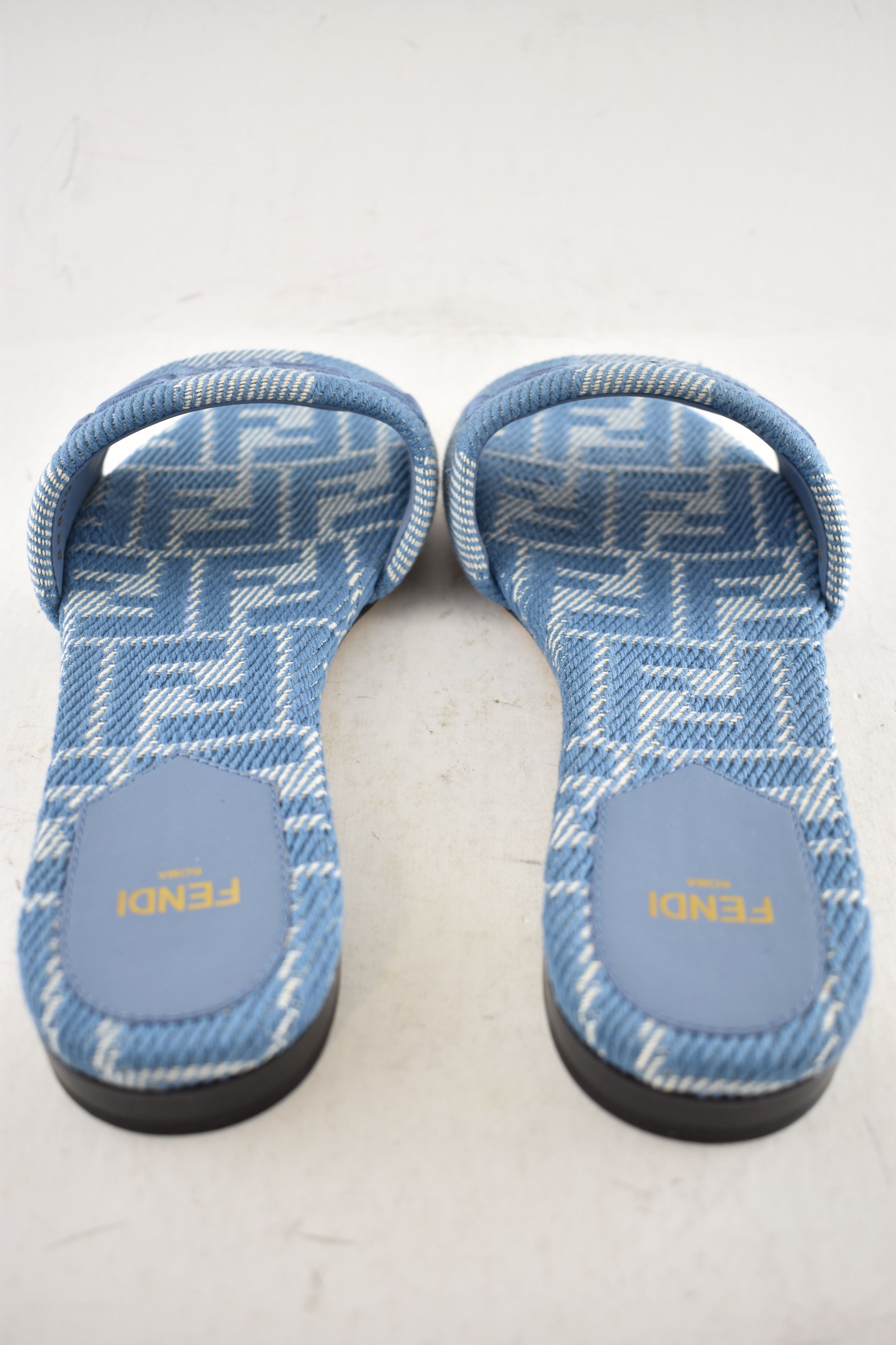 Fendi Fendi Sunshine Denim FF Logo Mule Slide Flat Sandal 37 Size US 7 / IT 37 - 18 Thumbnail
