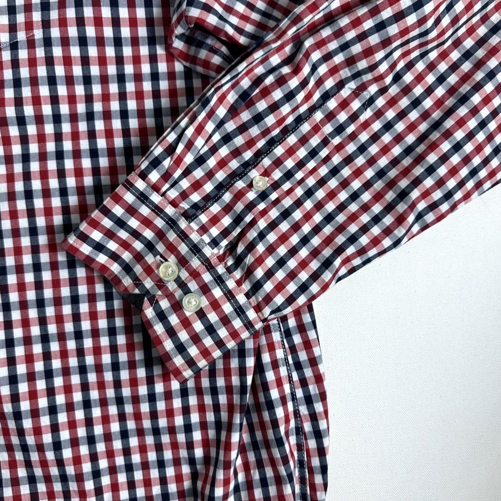 Vintage Mix & NY Button-Down Gingham Plaid Long Sleeve Shirt Mens 2XL Red Casual Stretch Size US XXL / EU 58 / 5 - 3 Thumbnail