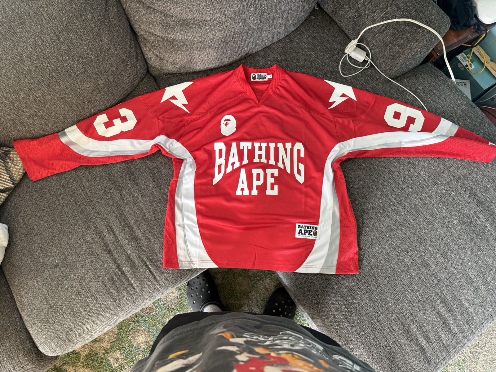 Bape Bape Red Hockey Jersey Size US M / EU 48-50 / 2 - 1 Thumbnail
