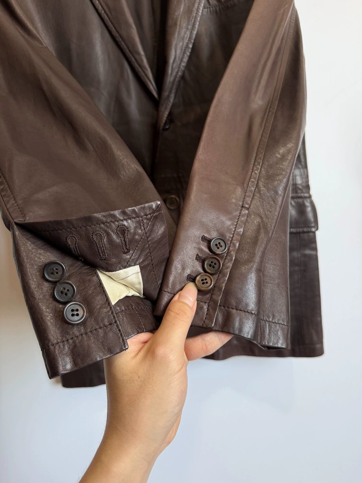 Prada Prada Brown Lambskin Leather Blazer 46 95% New Size US S / EU 44-46 / 1 - 5 Thumbnail