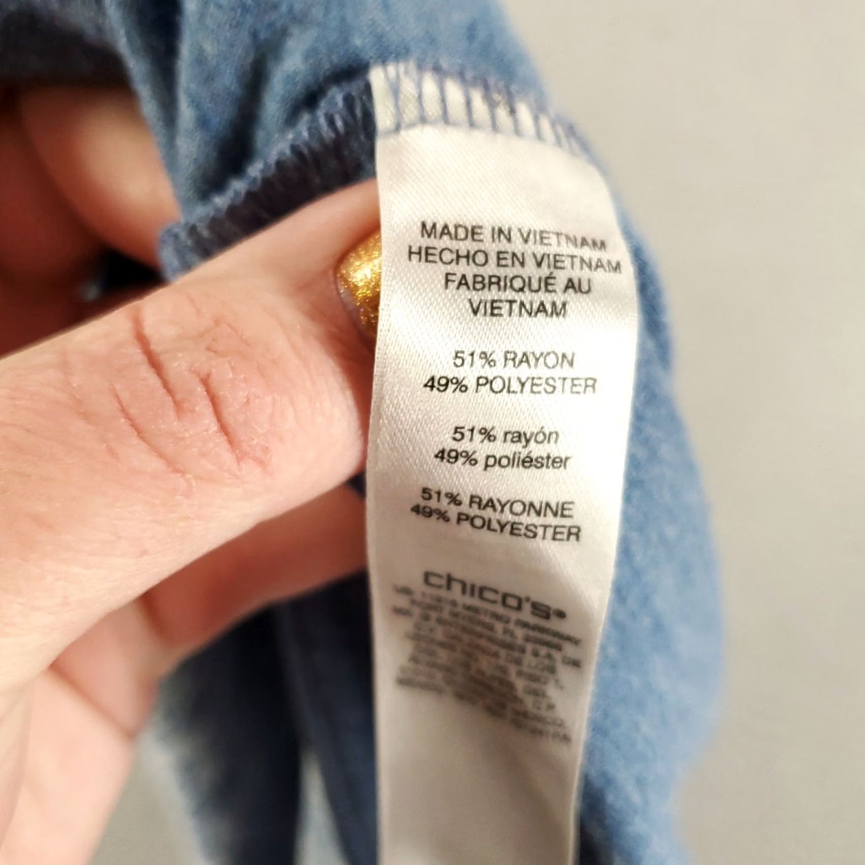 Vintage Chico's Pants Womens L Blue Heathered Performance Stretch Comfort Straight Ankle Pockets Size 36" / US 14 / IT 50 - 7 Thumbnail