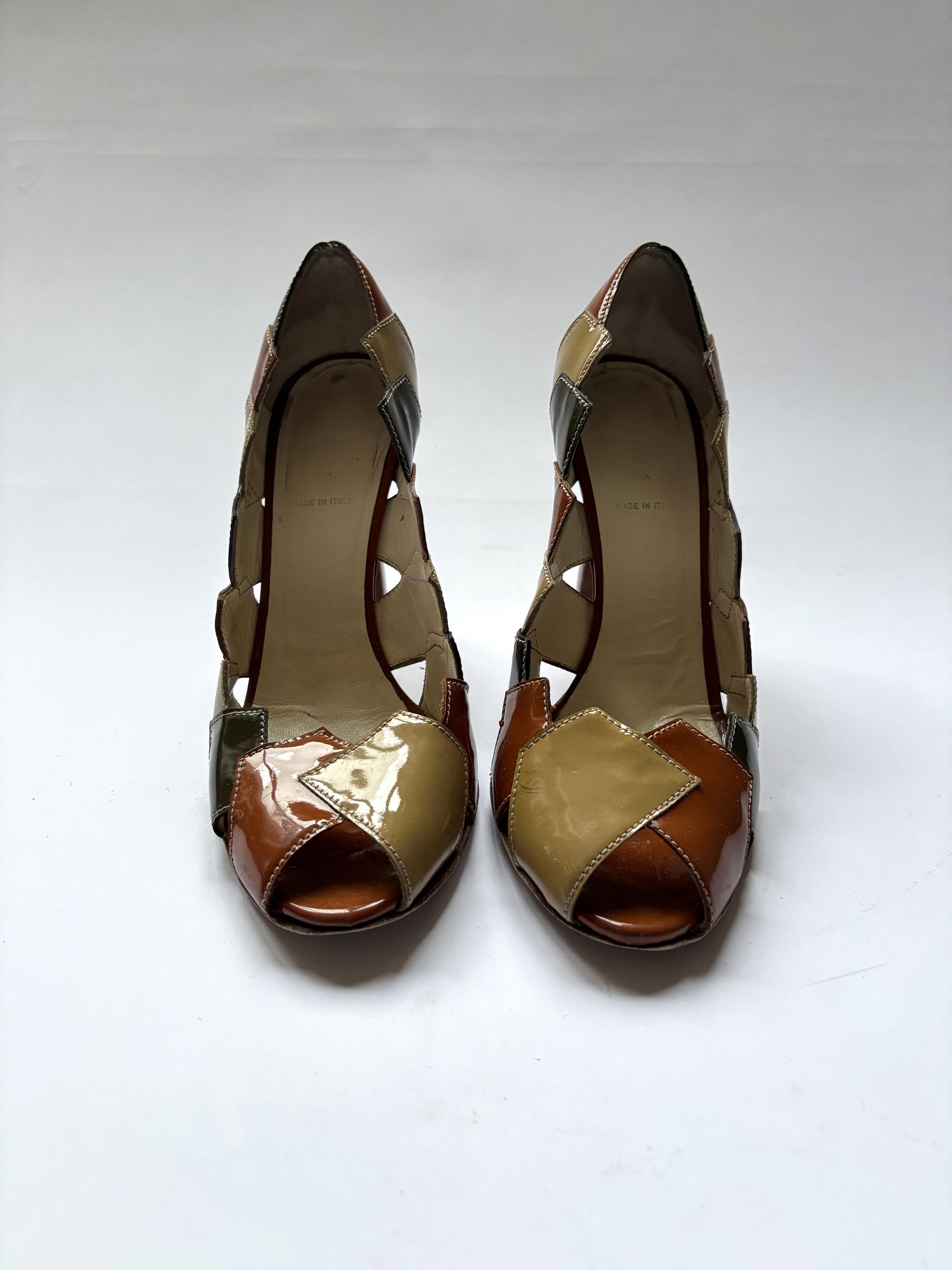 Miu Miu ⚡️QUICK SALE⚡️Miu Miu Patent Peep-Toe Heels Pumps Size US 9 / IT 39 - 3 Thumbnail