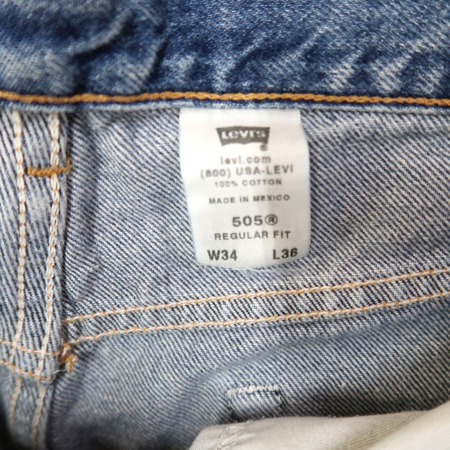 Levi's VINTAGE Levi's 505 Jeans Men 34x36 Blue Denim Straight Leg Regular Fit 90s Size US 34 / EU 50 - 3 Thumbnail