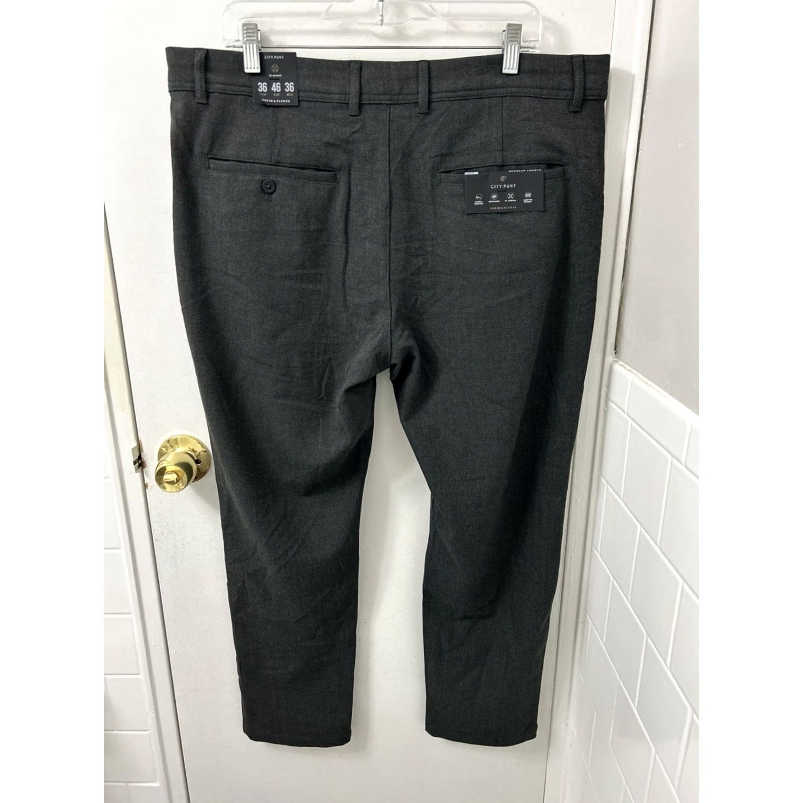 Denime Denim & Flower Ricky Singh City Pant Pants Mens 36x28 Gray Stretch Trousers NWT Dress Pants Flat Front BW Size US 36 / EU 52 - 2 Thumbnail
