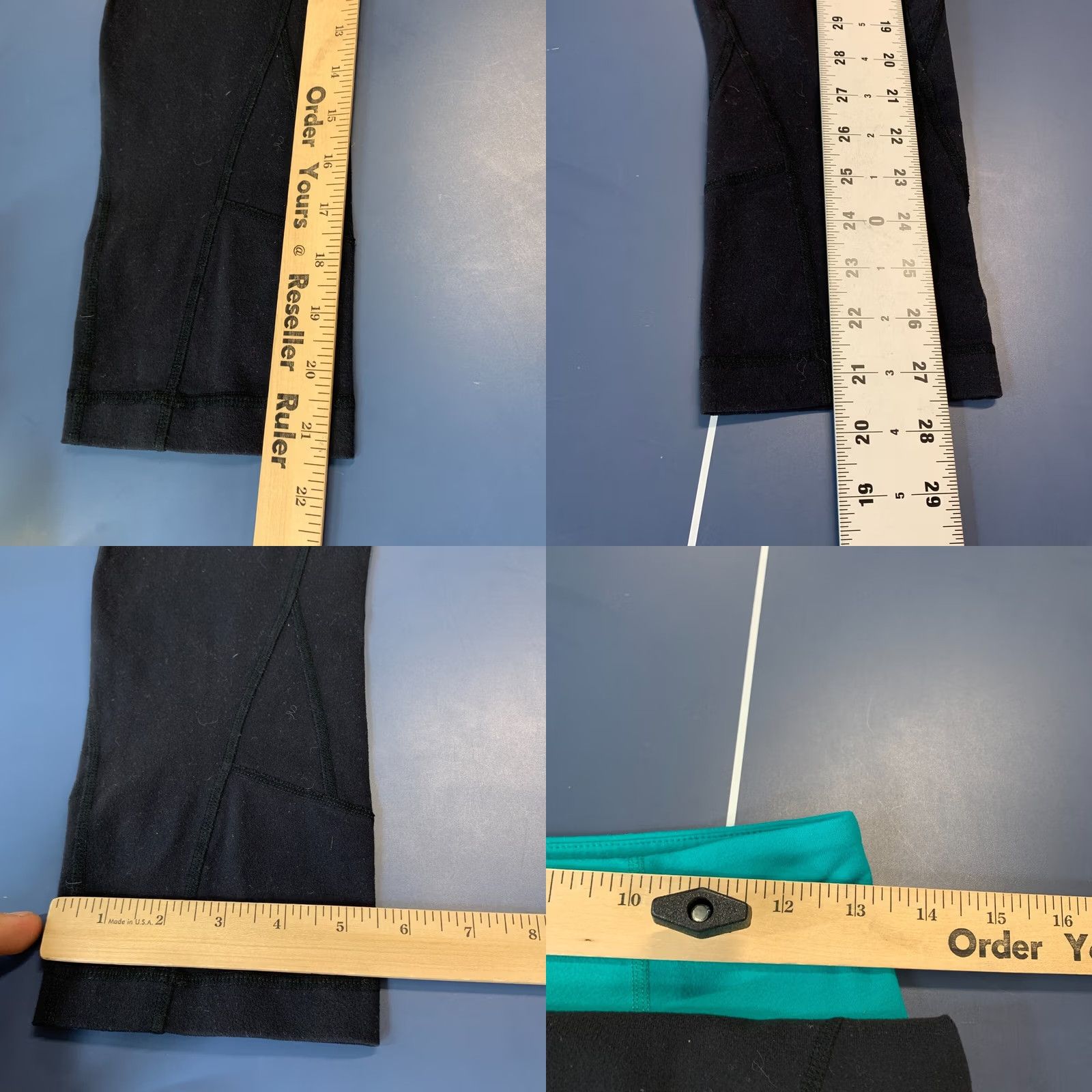 Lululemon Lululemon Leggings Womens Size 6 Black Teal Crop Yoga Active Work Out 26X21.5 Size 28" / US 6 / IT 42 - 9 Thumbnail