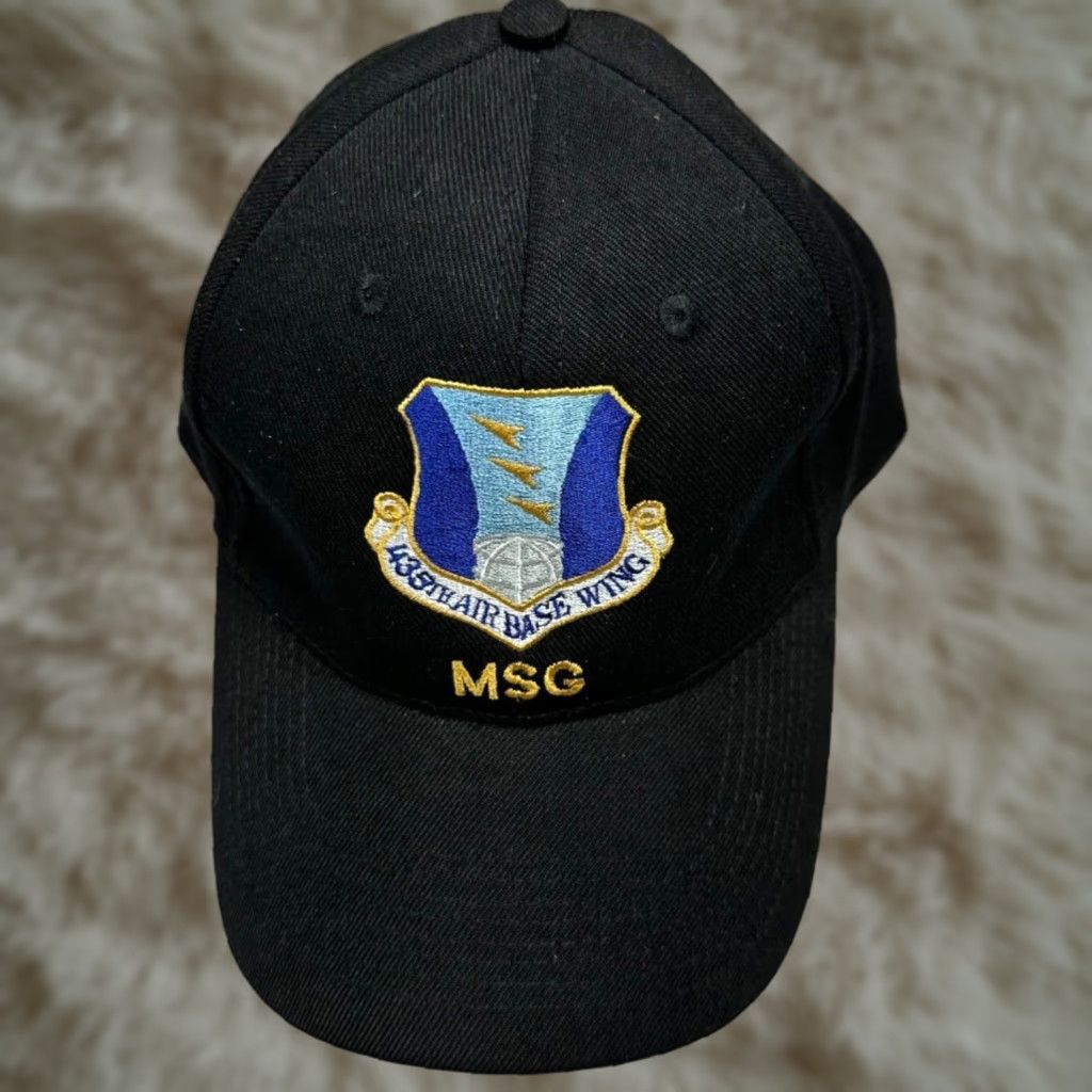 Vintage USAF 435th Air Base Wing MSG Adjustable Baseball Cap Black Swich Works Men One Size"} Size ONE SIZE - 1 Thumbnail