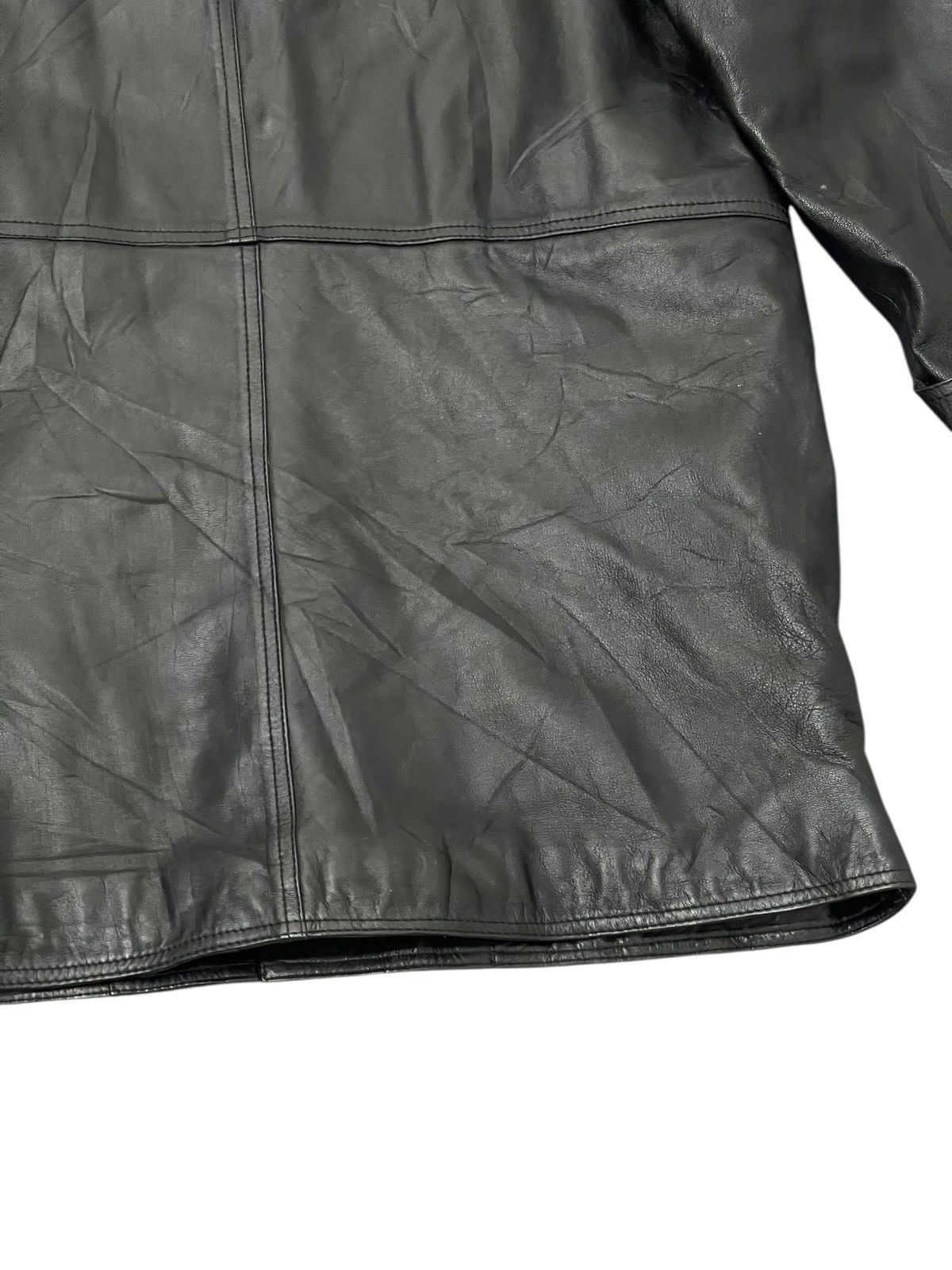 Vintage Hoodie Leather Jacket Vtg 90s Ell A Sheepskin 7🟩1 Size US L / EU 52-54 / 3 - 14 Thumbnail