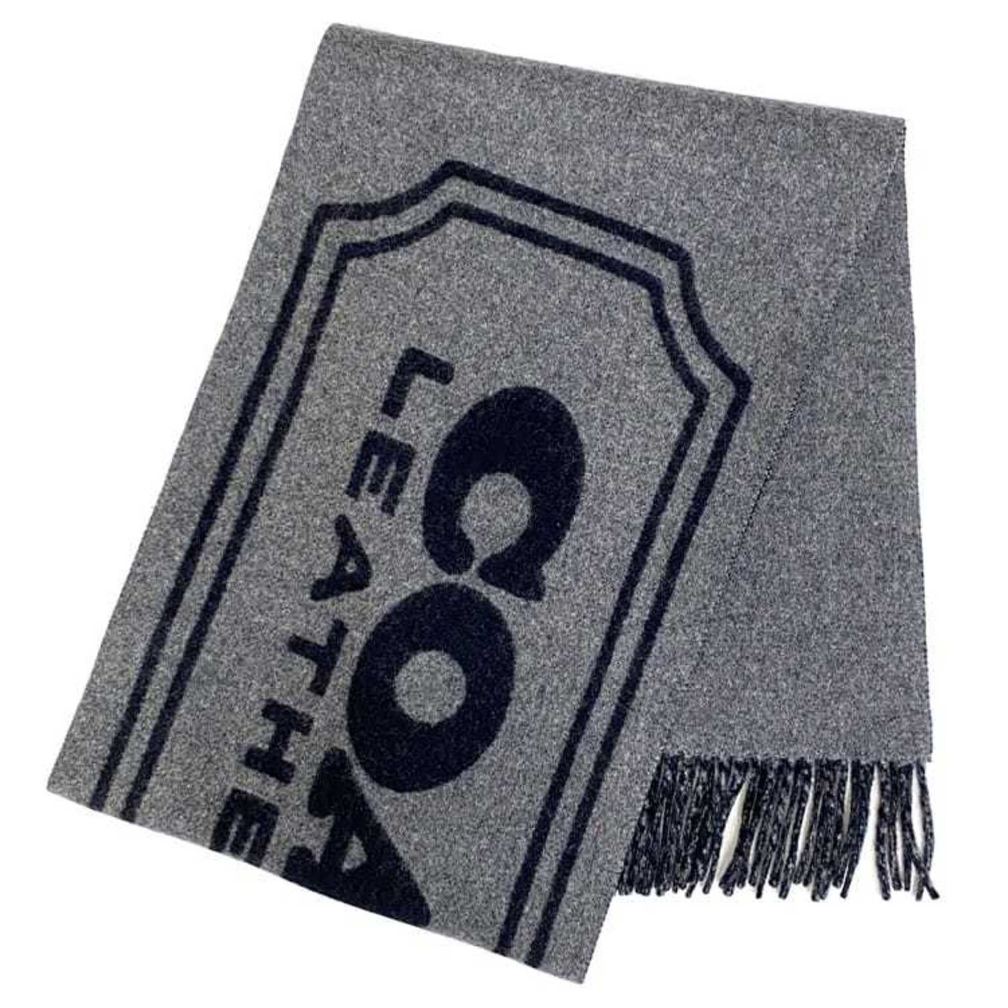Coach Coach scarf ec-21684 grey black 100% cashmere COACH women's protection warm fashion accessory Size ONE SIZE - 1 Thumbnail