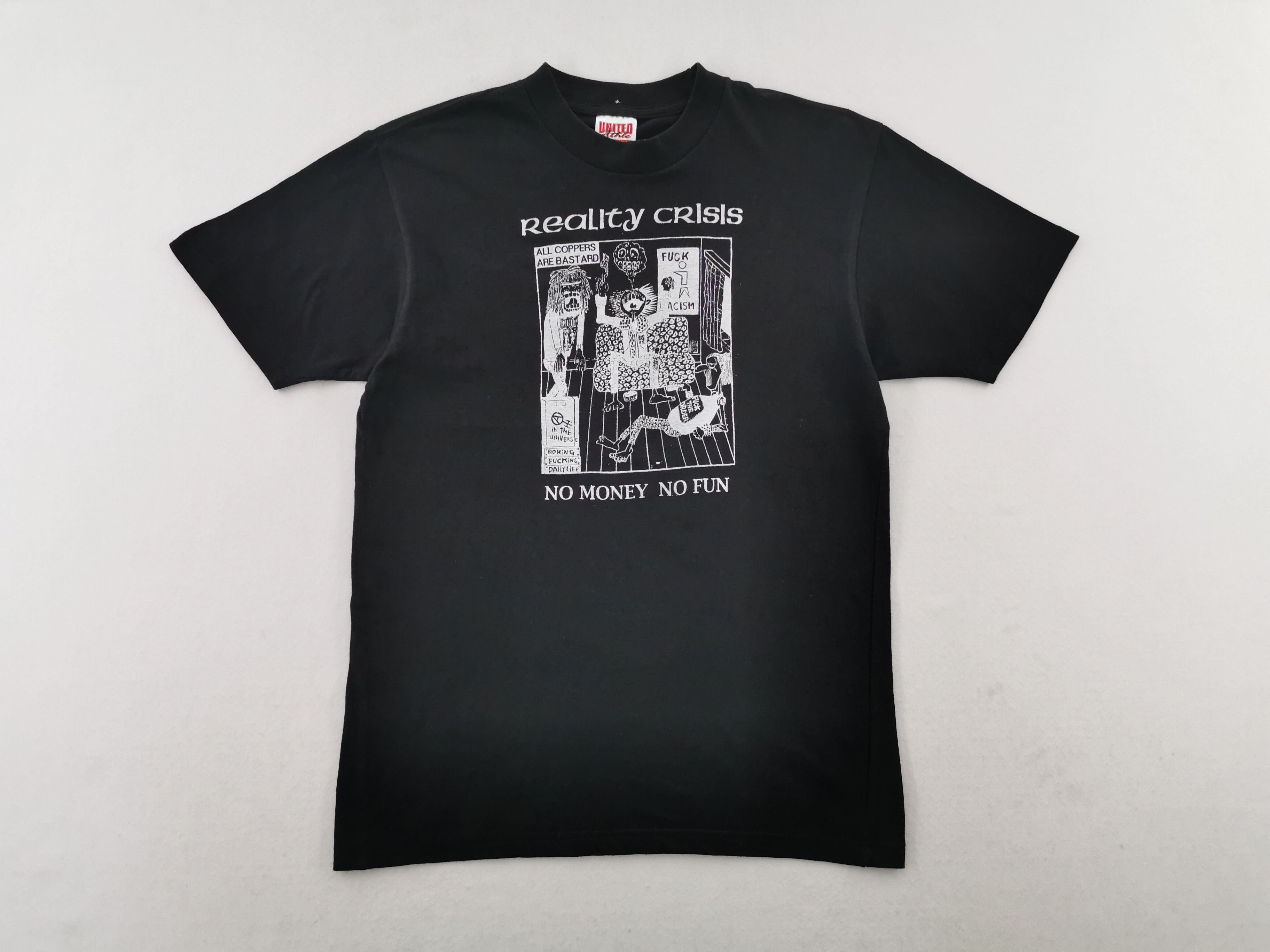Band Tees Vintage Reality Crisis "No Money No Fun" Crust Punk Tee Size US M / EU 48-50 / 2 - 3 Thumbnail
