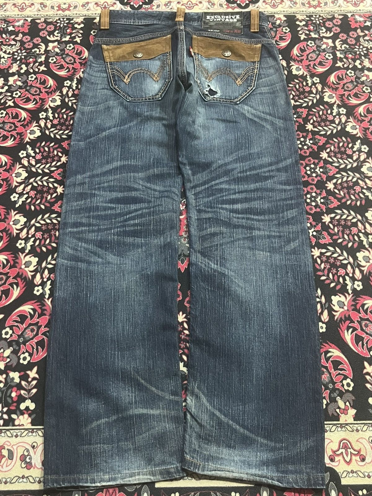 Edwin Edwin XVS Dark Faded Blue Washed Distressed Bush Pants Jeans Size US 30 / EU 46 - 2 Thumbnail