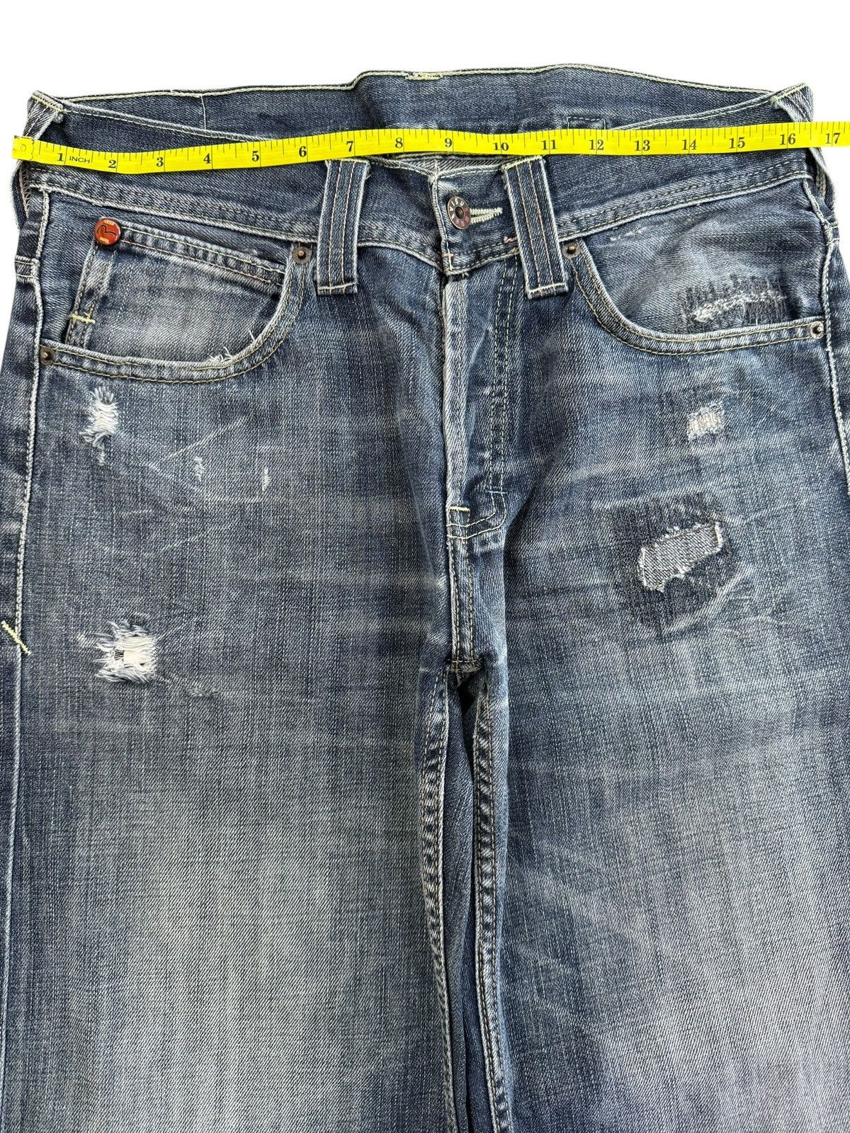 Evisu × Puma Evisu X Puma Buckle Back Faded Wash Denim Size US 33 - 7 Thumbnail
