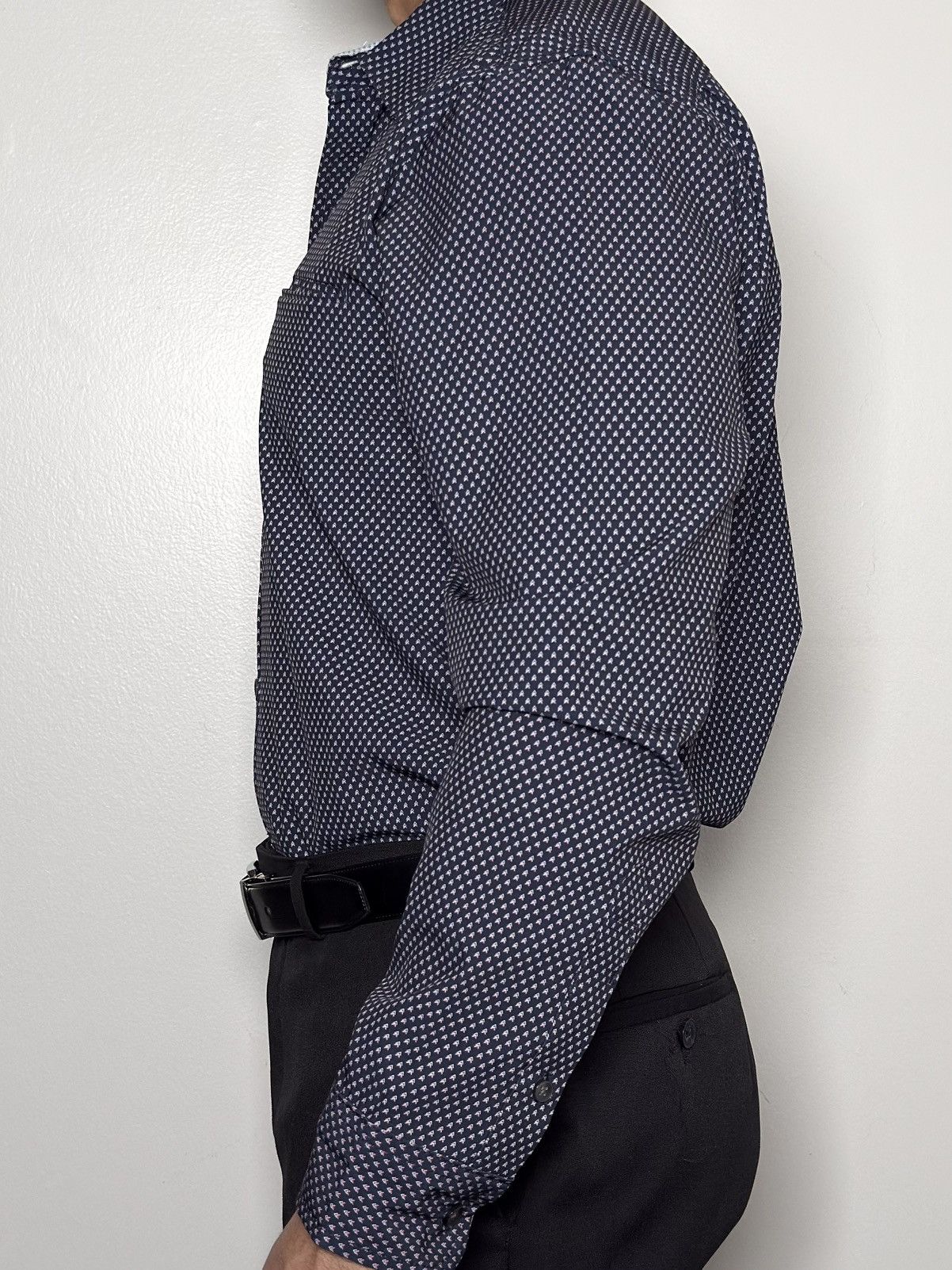 Kenneth Cole Kenneth Cole New York Slim Fit Navy Micro-Pattern Size US M / EU 48-50 / 2 - 1 Thumbnail