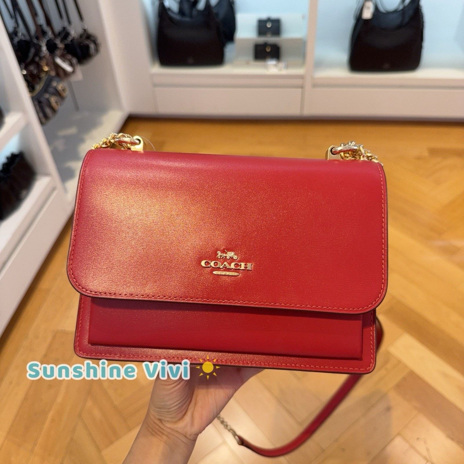 Coach NWT Coach Klare Crossbody Bag Leather CBI97 Gold/True Red Size ONE SIZE - 1 Thumbnail