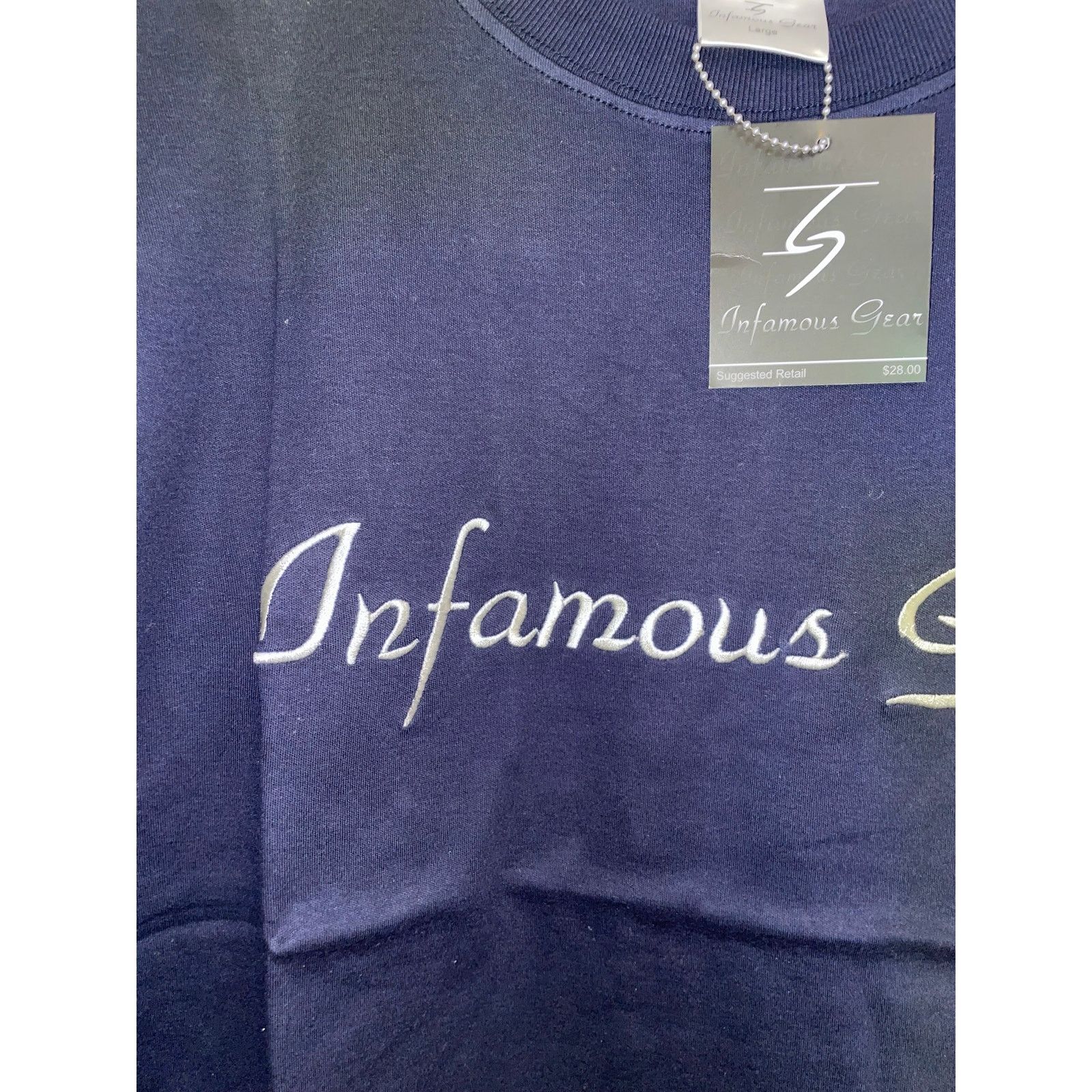 Vintage NWT 2000s Infamous Gear Blue White Script Shirt Tee Y2K L Size US L / EU 52-54 / 3 - 2 Thumbnail