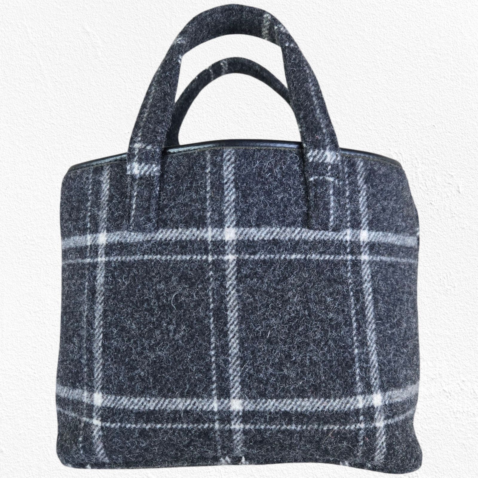 Pendleton Pendleton Black Wool Plaid Mini Tote Structured Handbag Size ONE SIZE - 13 Thumbnail