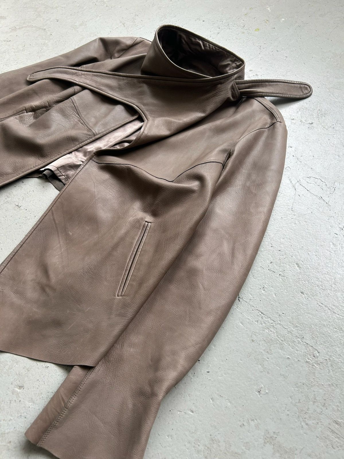 Rick Owens Revillon x Rick Owens 2004 Leather Jacket Size US S / EU 44-46 / 1 - 2 Thumbnail