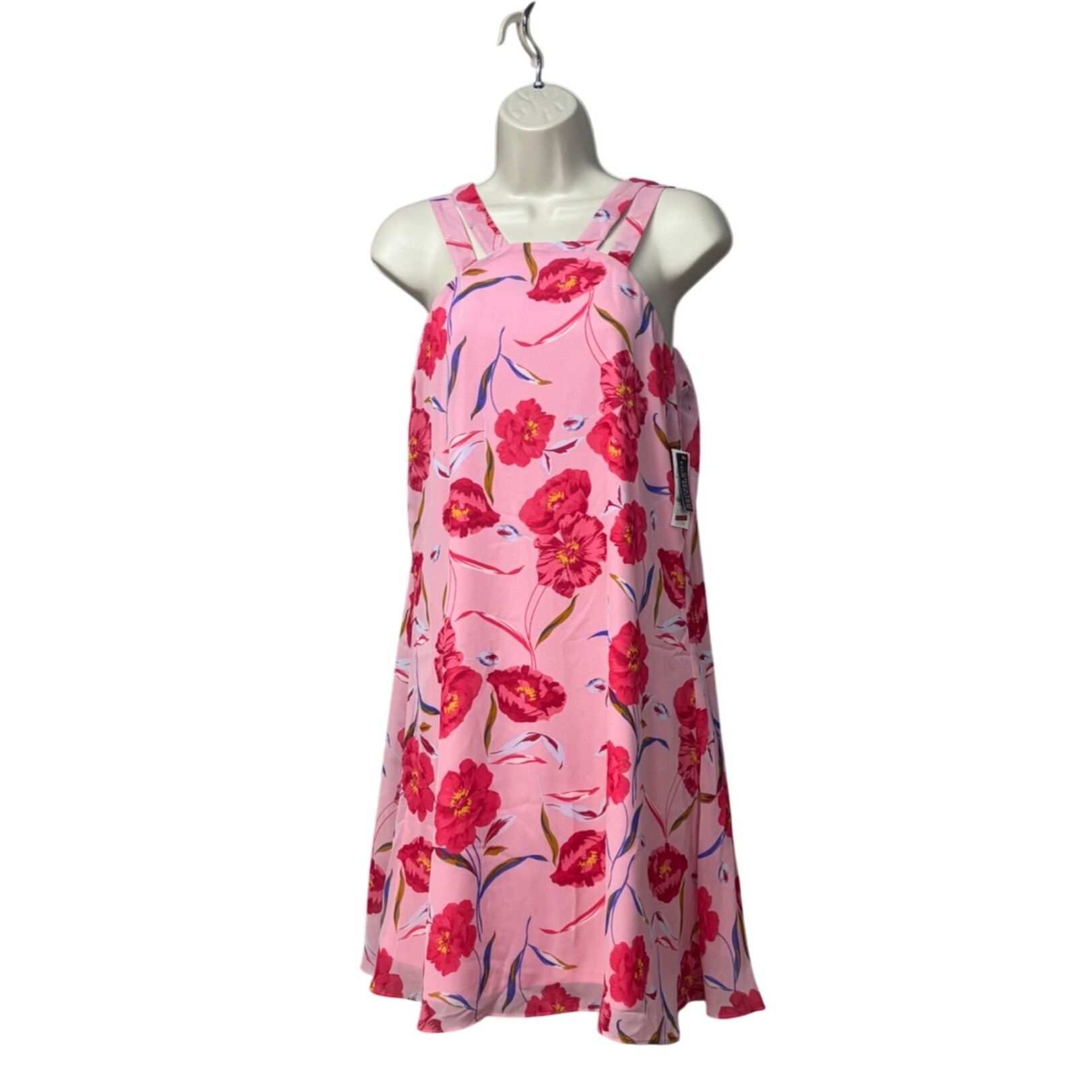 Bar III Bar III Printed Trapeze Dress, Pink/Red, Sz. XS Size XS / US 0-2 / IT 36-38 - 12 Thumbnail