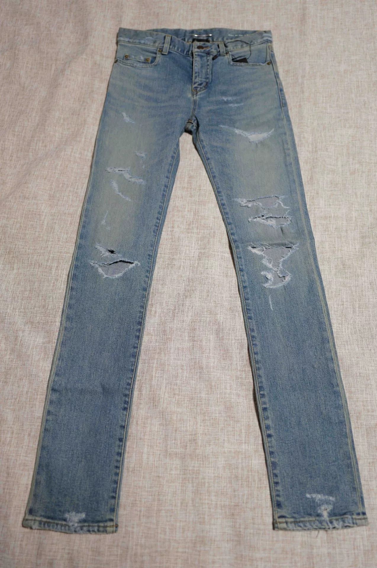 Saint Laurent Paris saint laurent blue distressed denim pants. Size US 29 - 1 Thumbnail