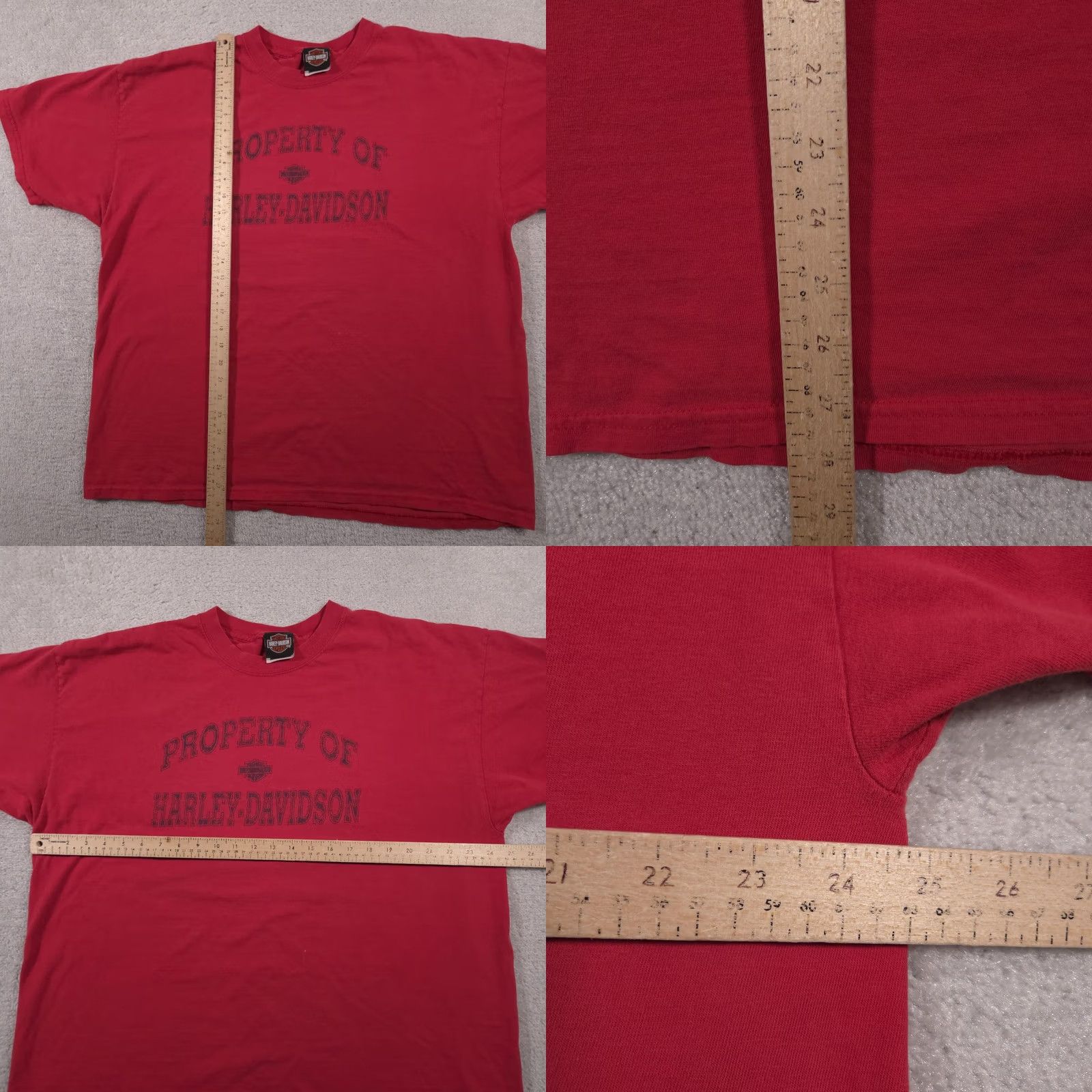 Harley Davidson VINTAGE Harley-Davidson Shirt Mens 2XL Property Of Kansas City Motorcycle Graphic Red Crew Neck Short Sleeve Cotton Graphic Print Mens Size US XXL / EU 58 / 5 - 8 Thumbnail