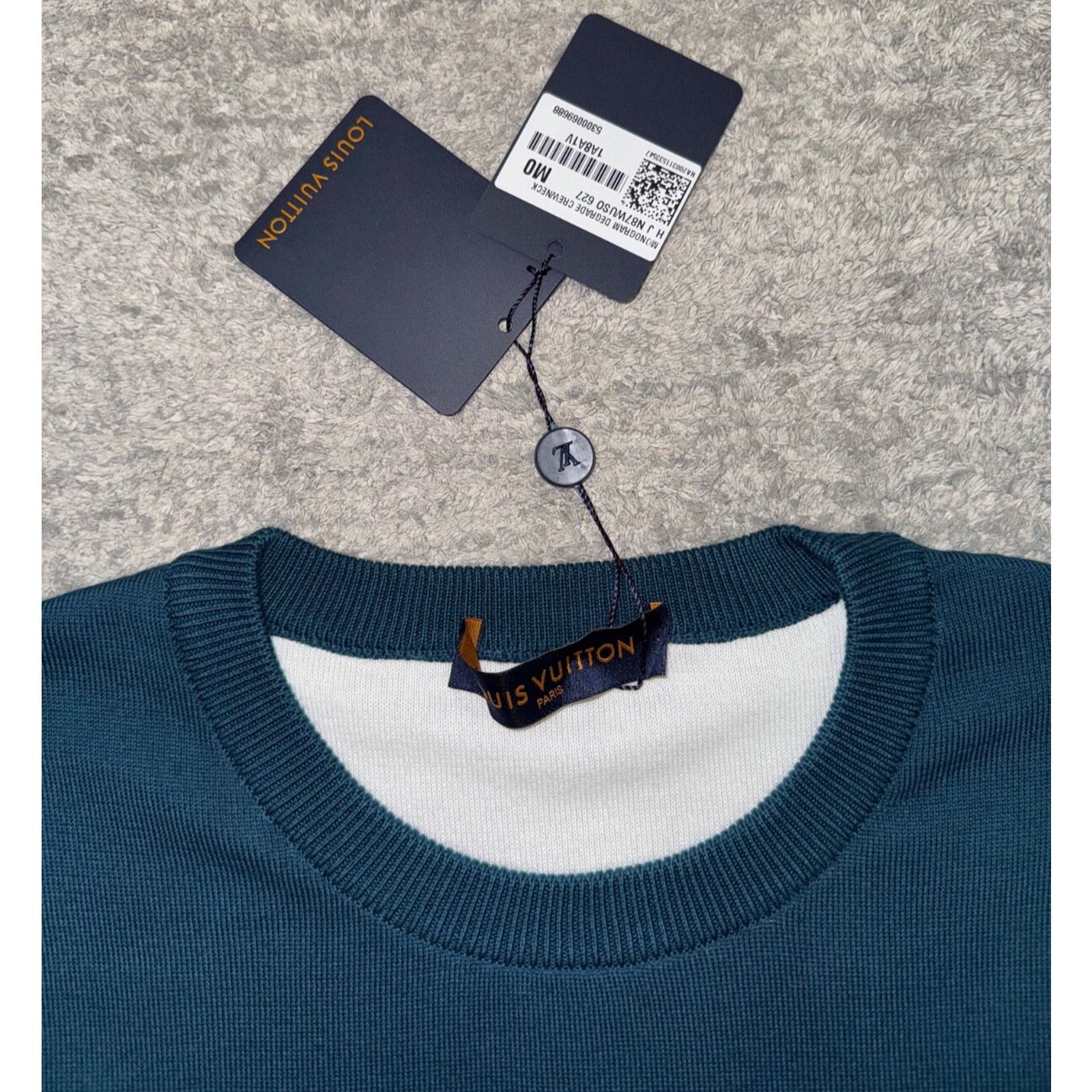 Louis Vuitton Louis Vuitton Canard Teal White Logo Crewneck Sweater M Size US M / EU 48-50 / 2 - 8 Thumbnail