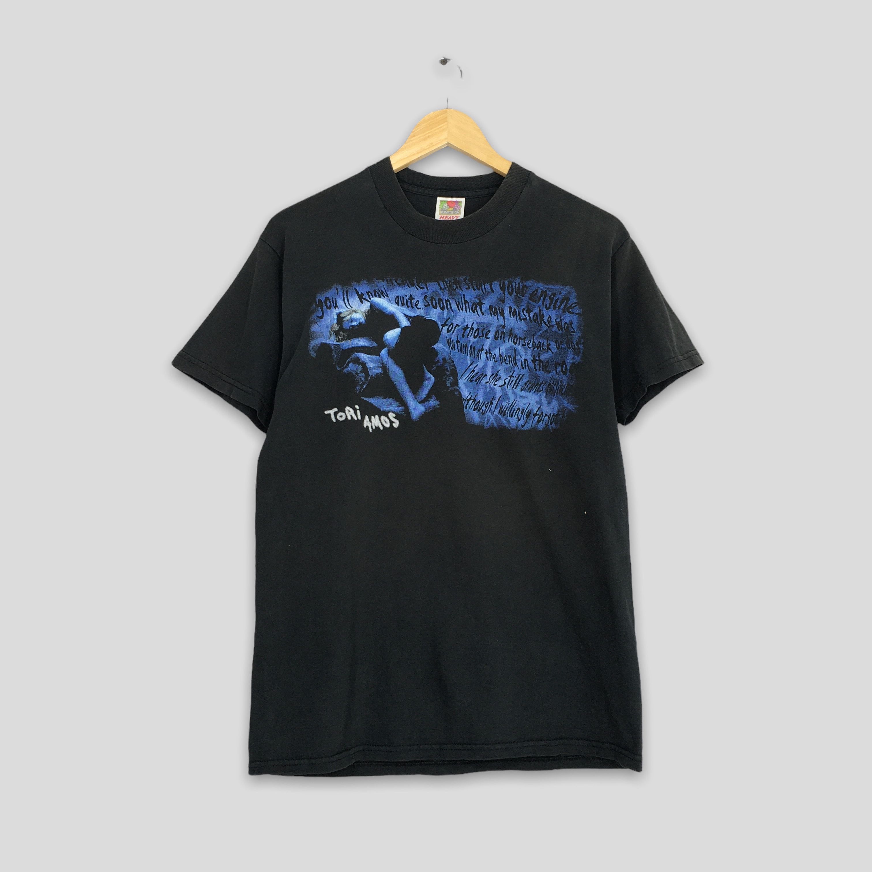 image of Rock T Shirt x Tour Tee Vintage Tori Amos American Singer Plugged Tour 1998 Tshirt in Black (Size M