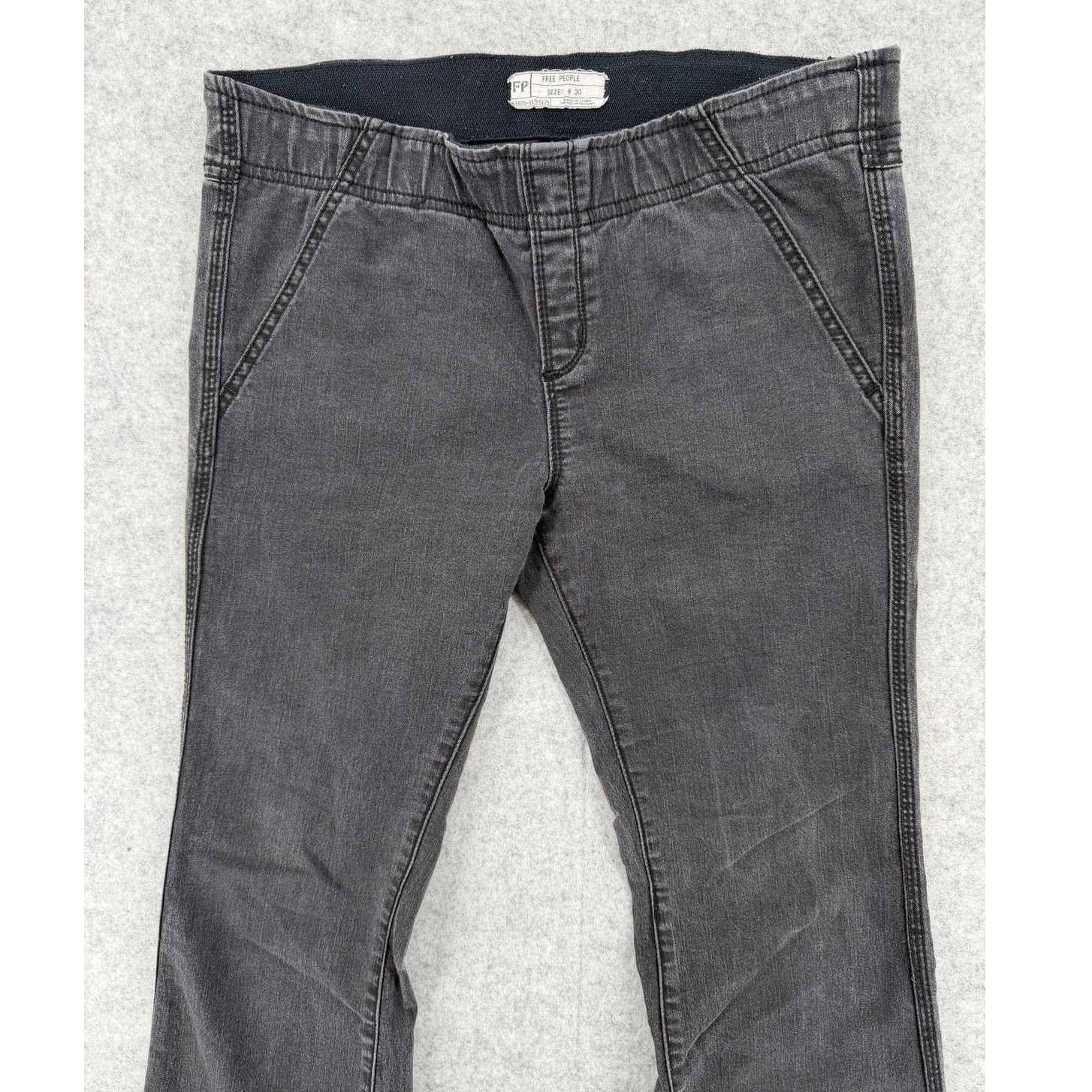 Free People Free People Penny Pull On Flare Wide Leg Boho Jeans Gray Size 30" / US 8 / IT 44 - 3 Thumbnail
