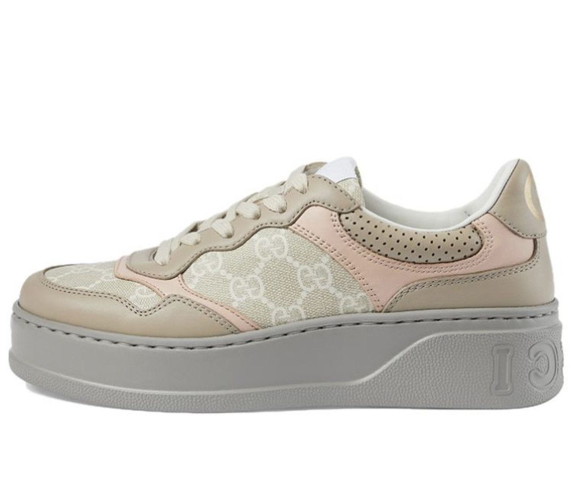 Gucci Gucci GG Logo Sneaker Oatmeal Light Pink Sneaker Size US 11 / IT 41 - 2 Thumbnail