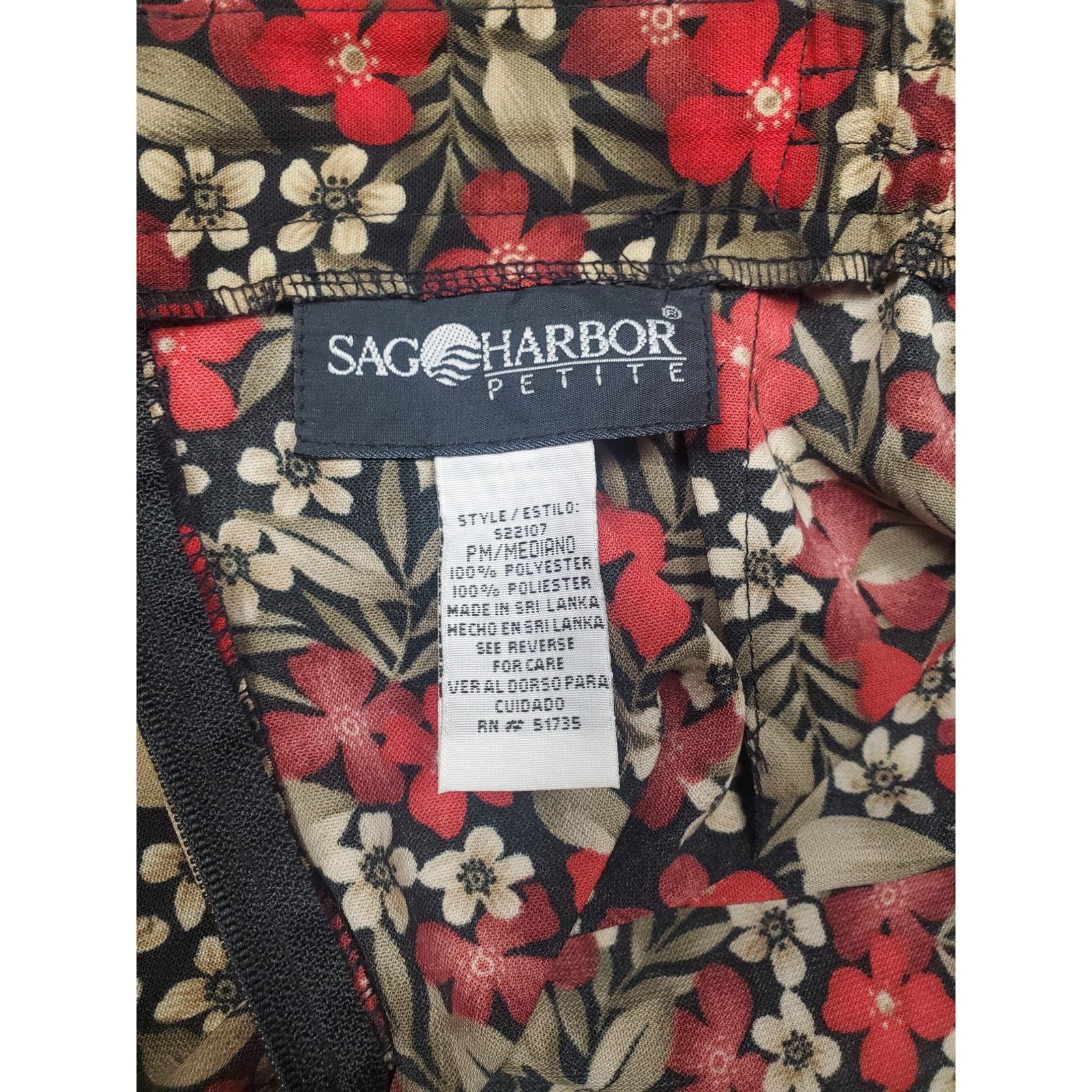 Other × Vintage Women's Vintage Sag Harbor M Petite Red Floral Skirt Boho Size 30" / US 8 / IT 44 - 4 Thumbnail