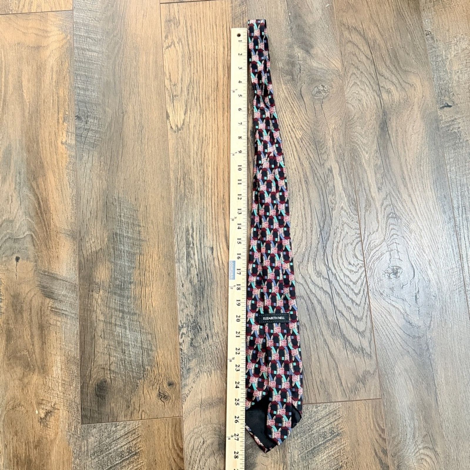 Other Elizabeth Nell Vintage Italian 100% silk neck tie 80s retro Size ONE SIZE - 9 Thumbnail