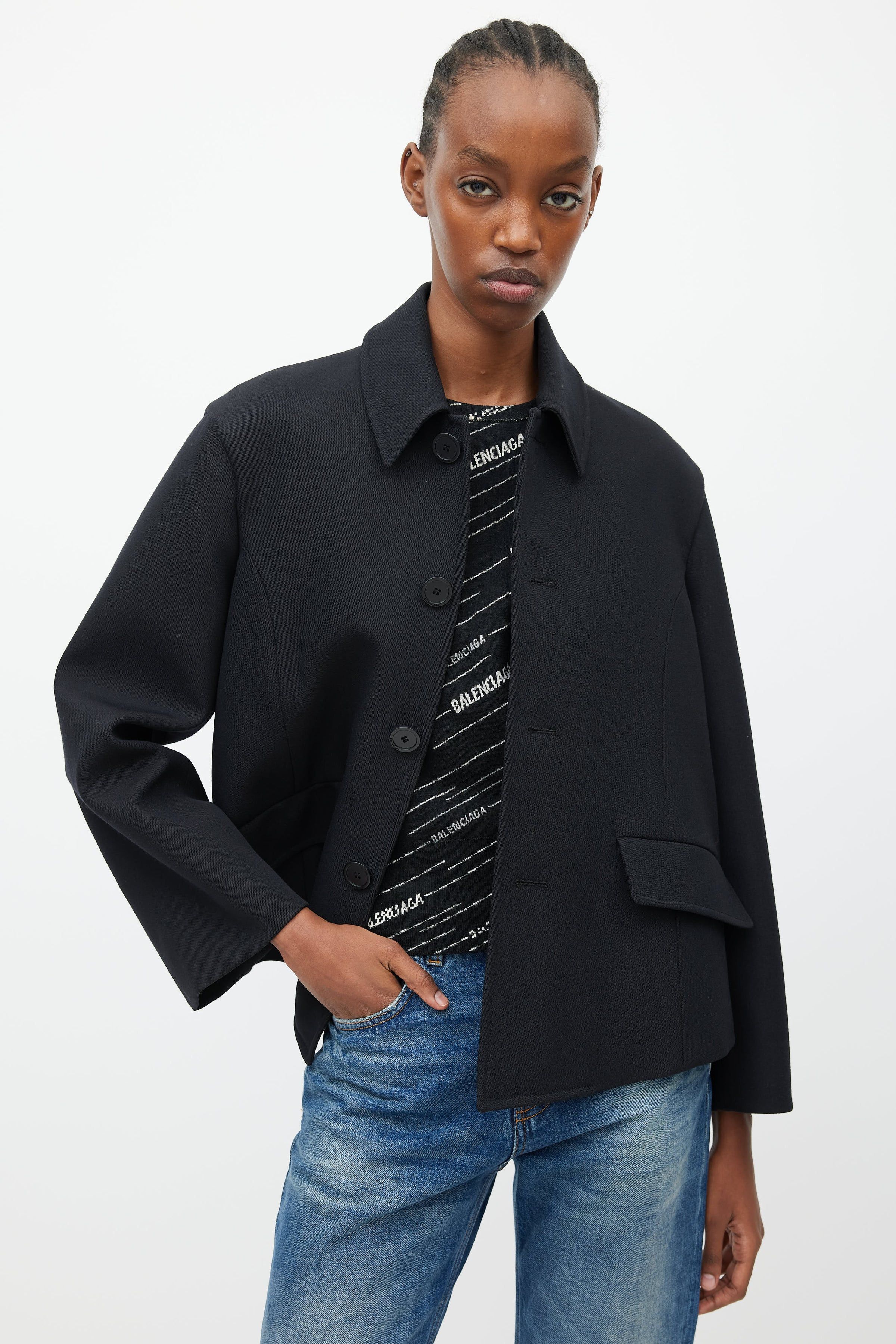 Balenciaga o1s1wg110225 Markdown Runway jacket in Black Size XXS / US 00 / IT 34 - 6 Thumbnail