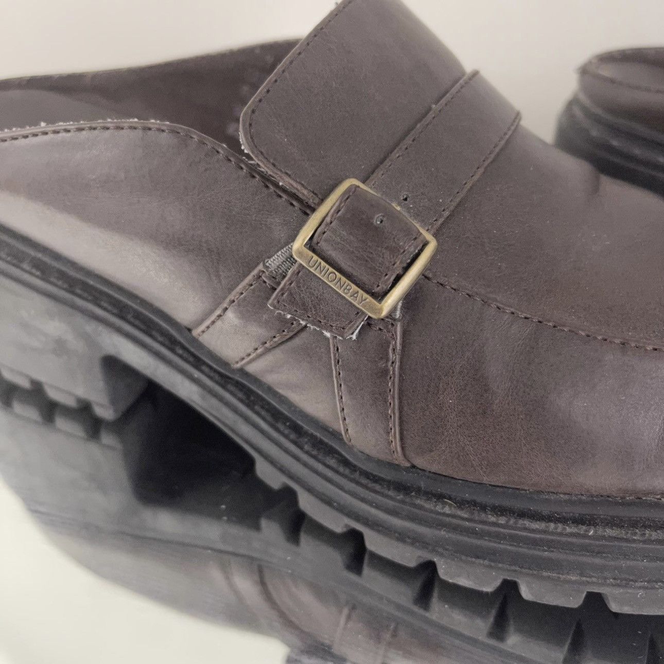 UNIONBAY UNIONBAY Vintage 90s Y2K Brown Faux Leather Slip On Loafers Size US 7.5 / IT 37.5 - 4 Thumbnail