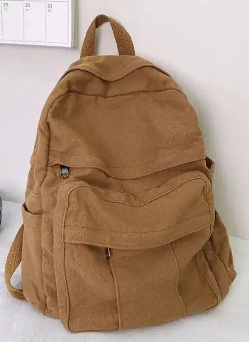 Japanese Brand Retro y2k canvas backpack aesthetic Size ONE SIZE - 4 Thumbnail