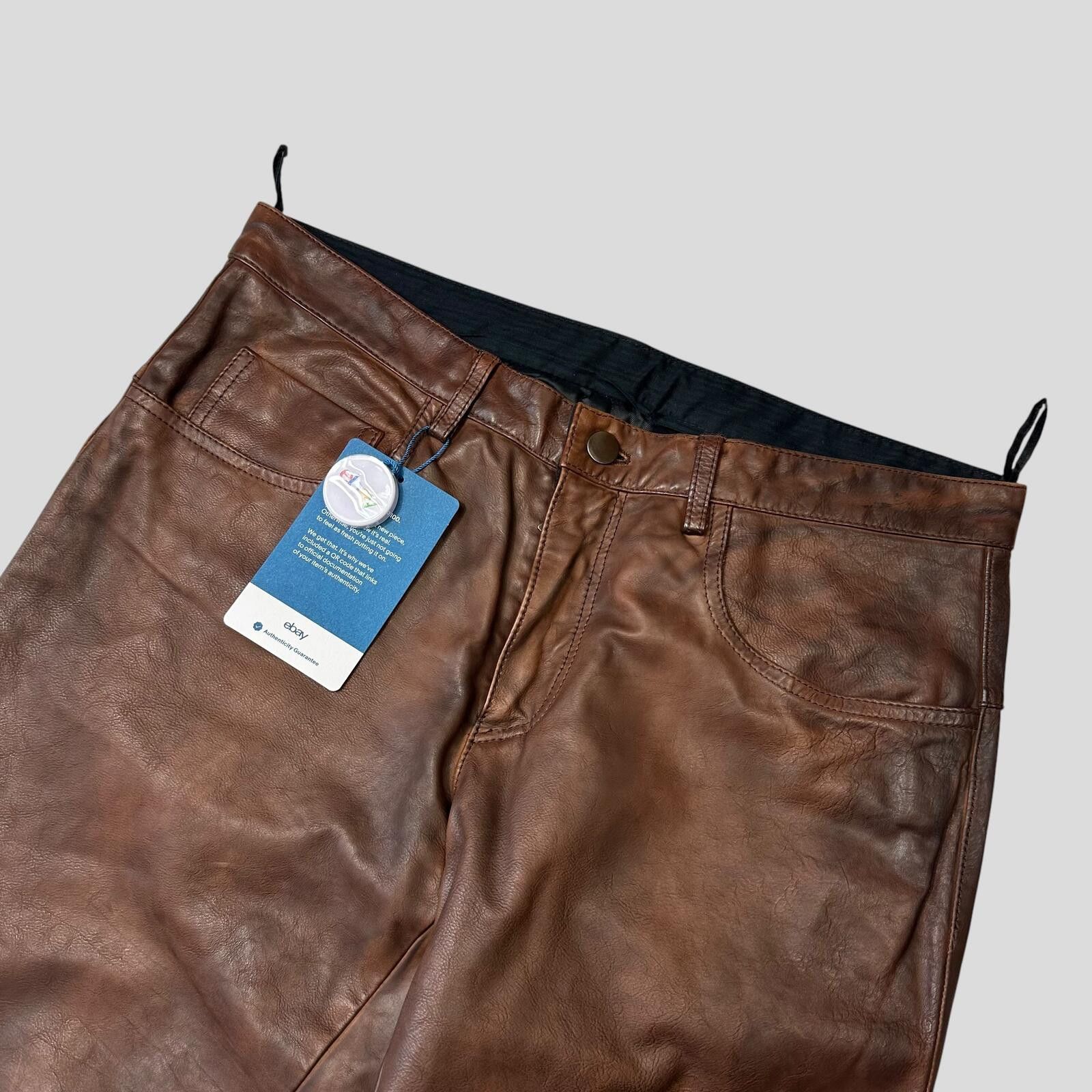 Prada Prada Milano 00’s Embossed Logo Leather Biker Trousers IT48 Size US 32 / EU 48 - 5 Thumbnail