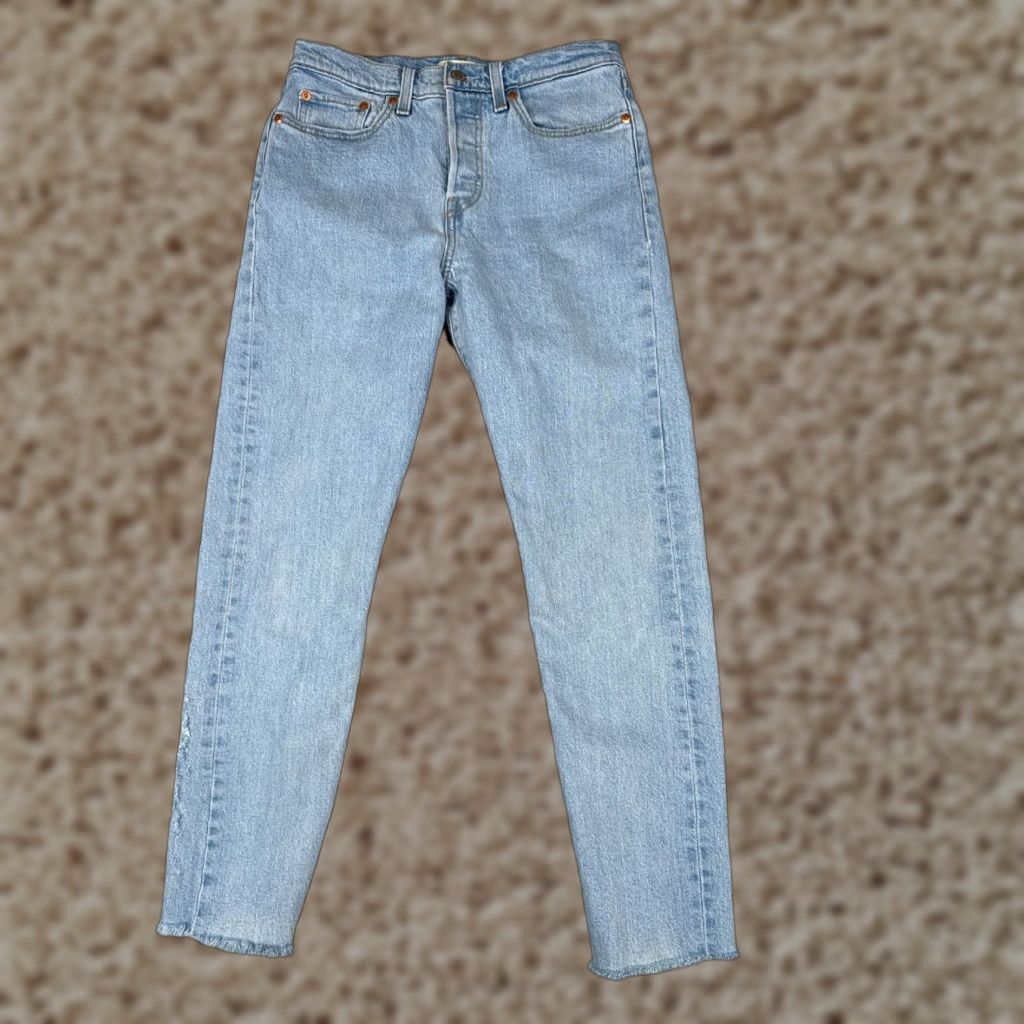 Levi's Levi's Wedgie Fit Women's Jeans 28 Blue Denim Skinny Mid Rise Distressed 28x27 Retro Size 28" / US 6 / IT 42 - 1 Thumbnail