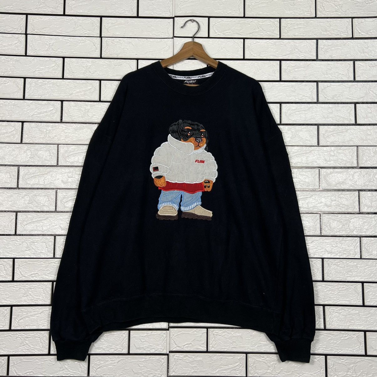 Fubu 90's FUBU Embroidered Rottweiler Sweatshirt #4251-C193 Size US XL / EU 56 / 4 - 1 Thumbnail