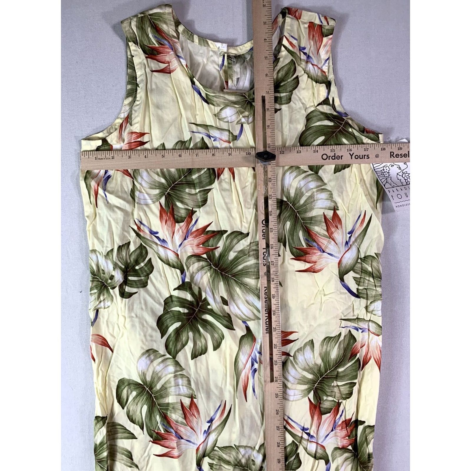 Paradise Found VINTAGE Paradise Found Hawaiian Long Dress Women M Yellow Floral Tropical NWT Size M / US 6-8 / IT 42-44 - 3 Thumbnail