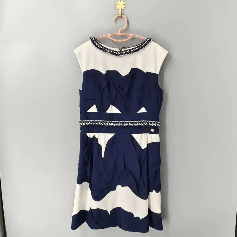Chanel Chanel Women's Blue Dress with Unique Design 0089 Size L / US 10 / IT 46 - 1 Thumbnail