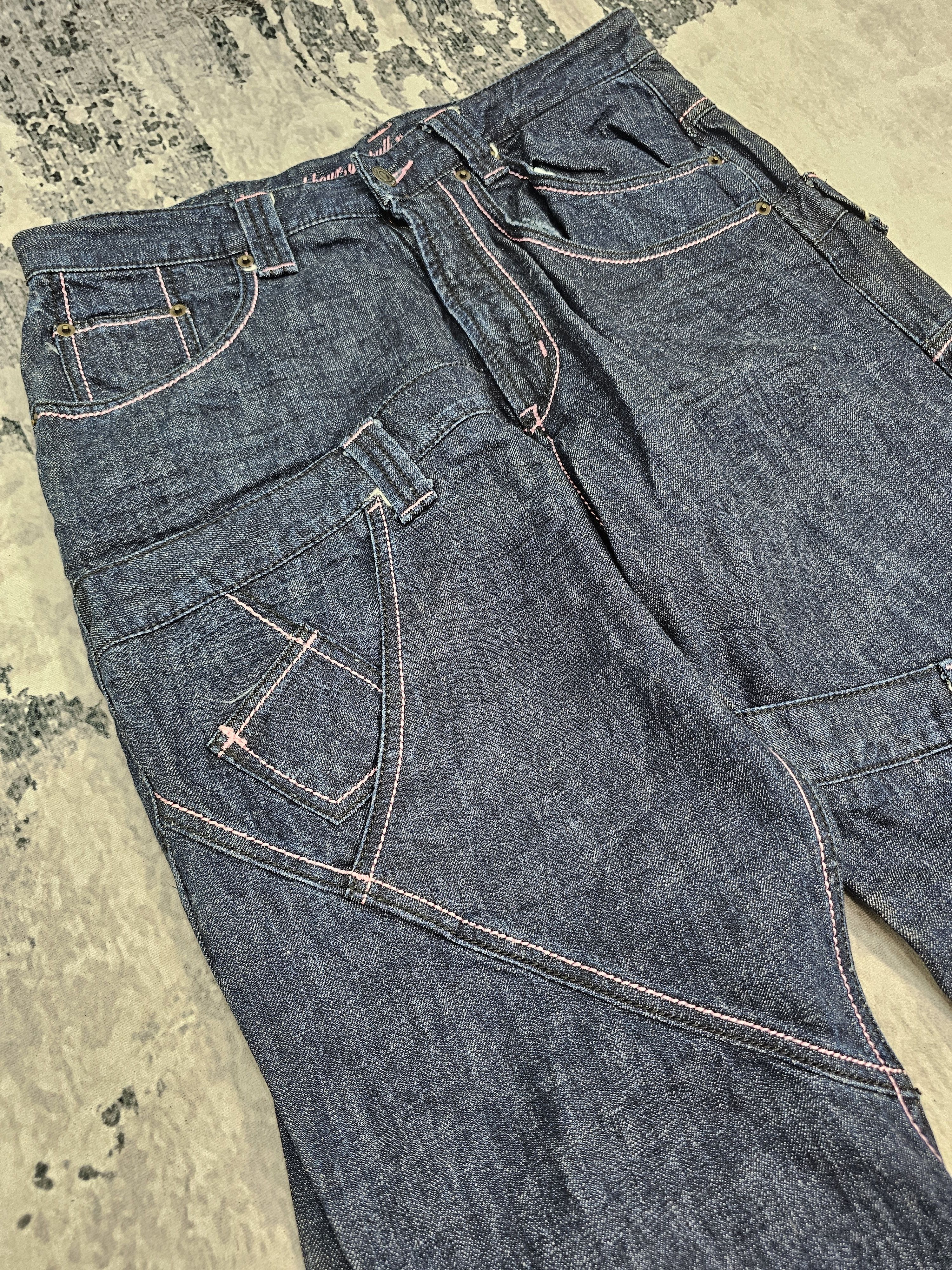 Japanese Brand BRUCE-PEE Crazy Multi Pockets Punk Design Jeans JB0282 Size US 33 - 9 Thumbnail