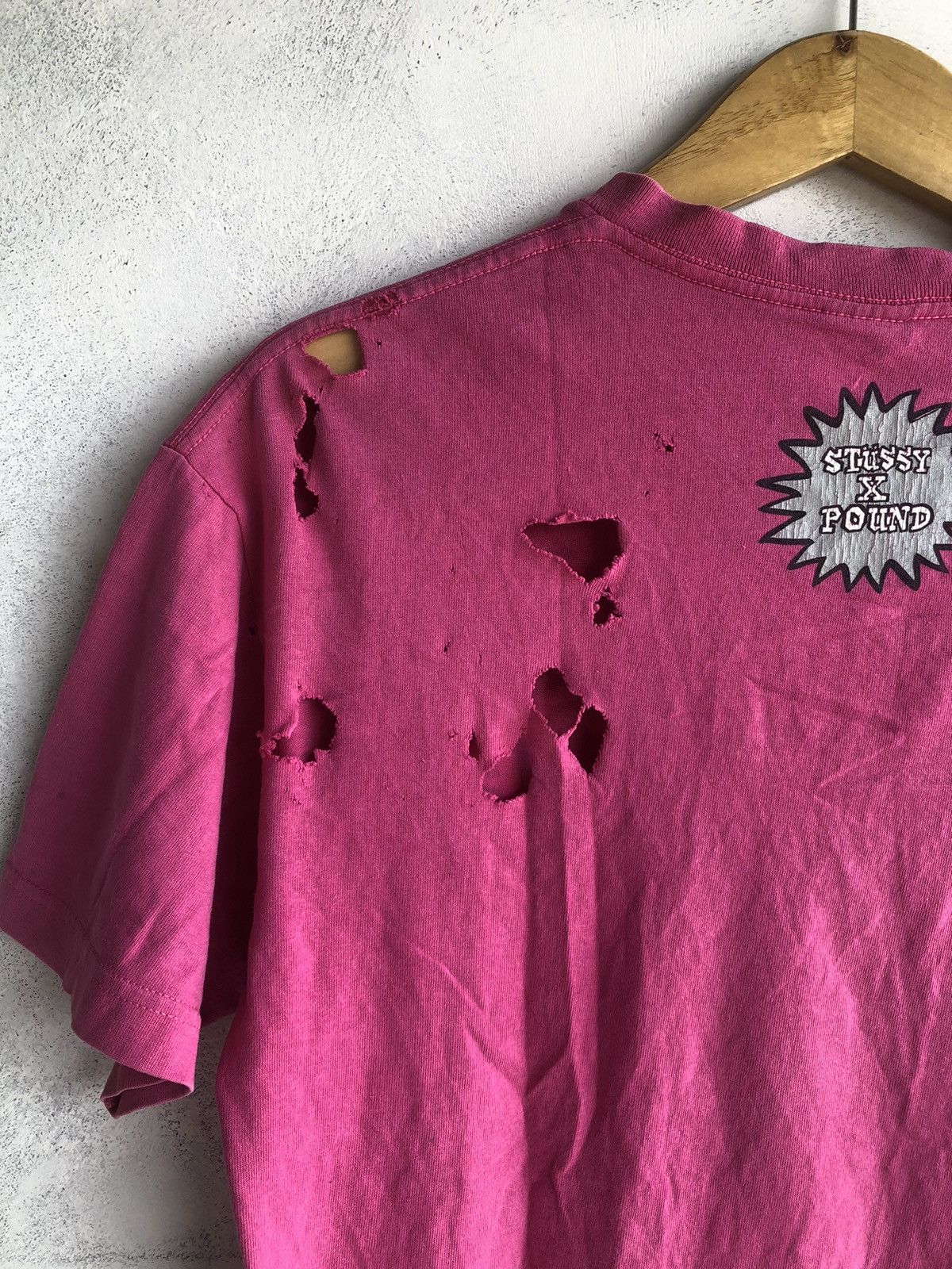 Stussy × Vintage Vintage Distressed 90s Stussy x Pound Tshirt Tee Size US M / EU 48-50 / 2 - 7 Thumbnail