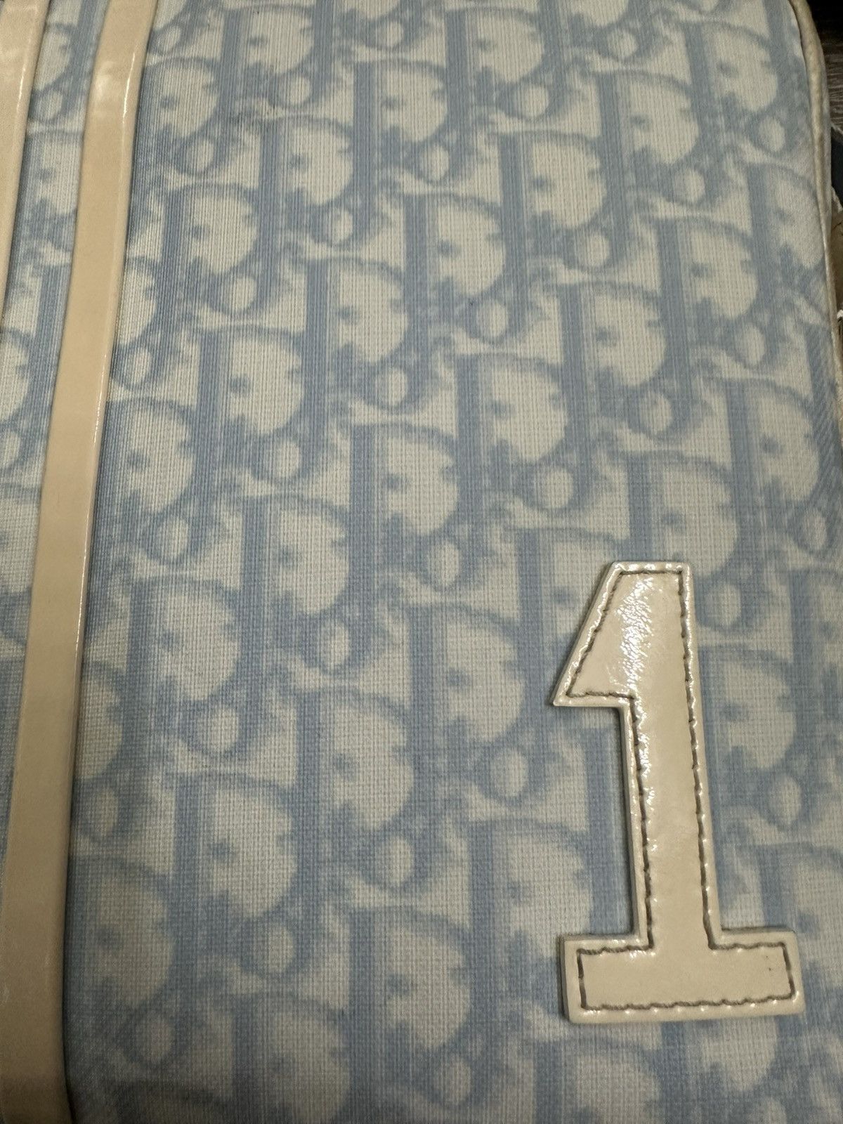 Christian Dior Monogram Blue Shoulder Bag Vintage