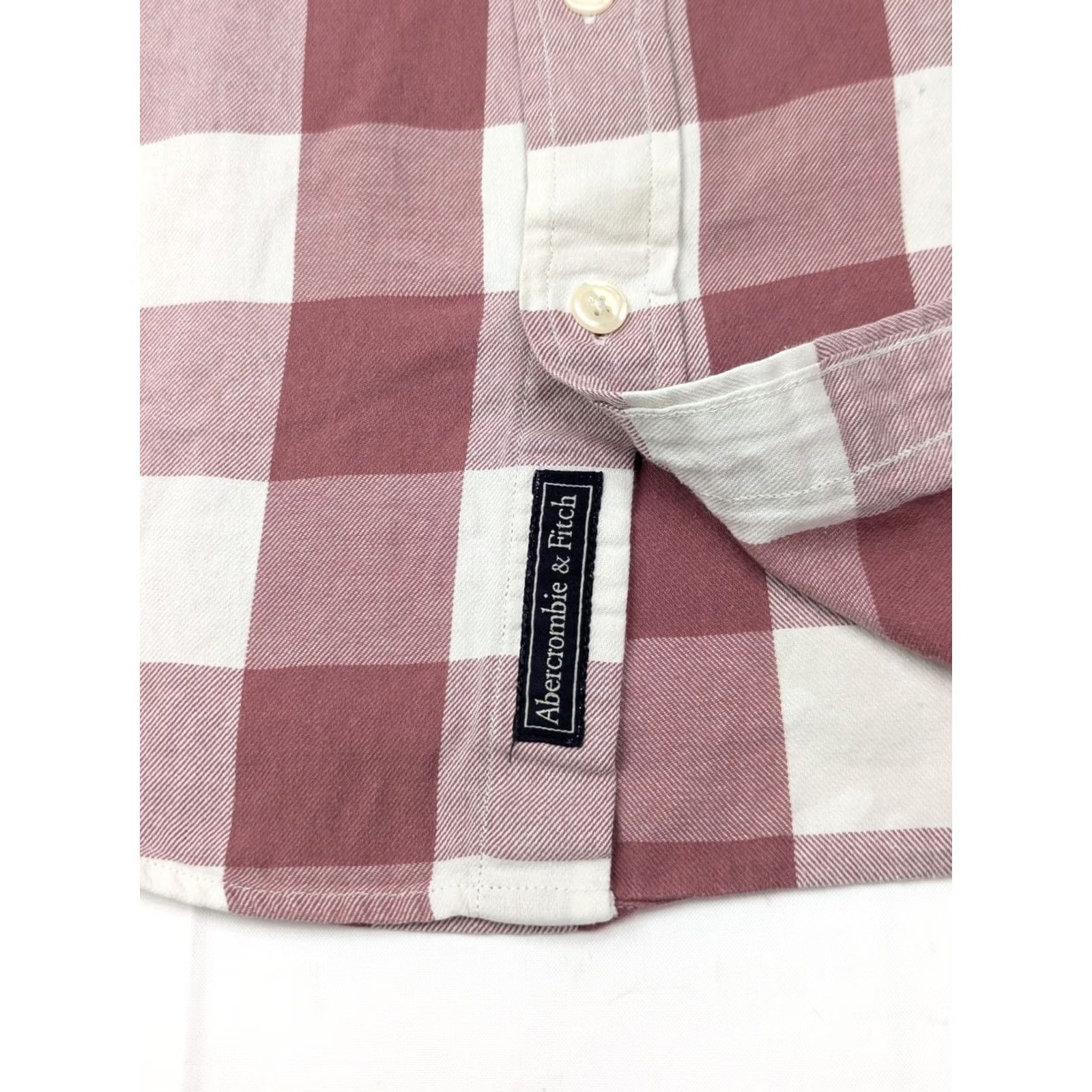 Abercrombie & Fitch Abercrombie & Fitch Slim Fit Plaid Check Flannel Shirt Men's Red S Button-Down, Cotton, Long Sleeve, Pocket, Slim Size US S / EU 44-46 / 1 - 2 Thumbnail